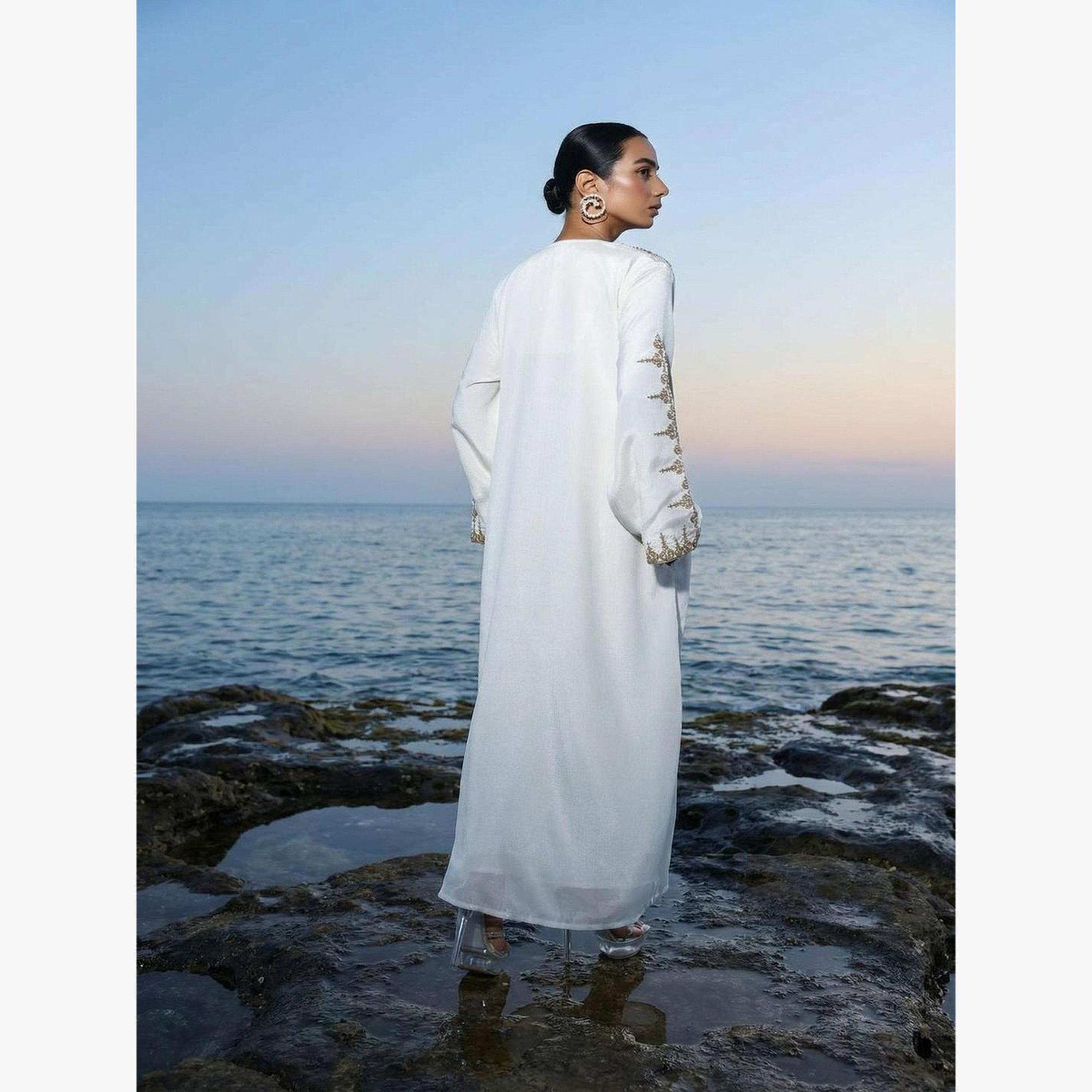 Ishin X Styli Cream Relaxed Embroidered Abaya-women-arabicclothing-abayas-image-4