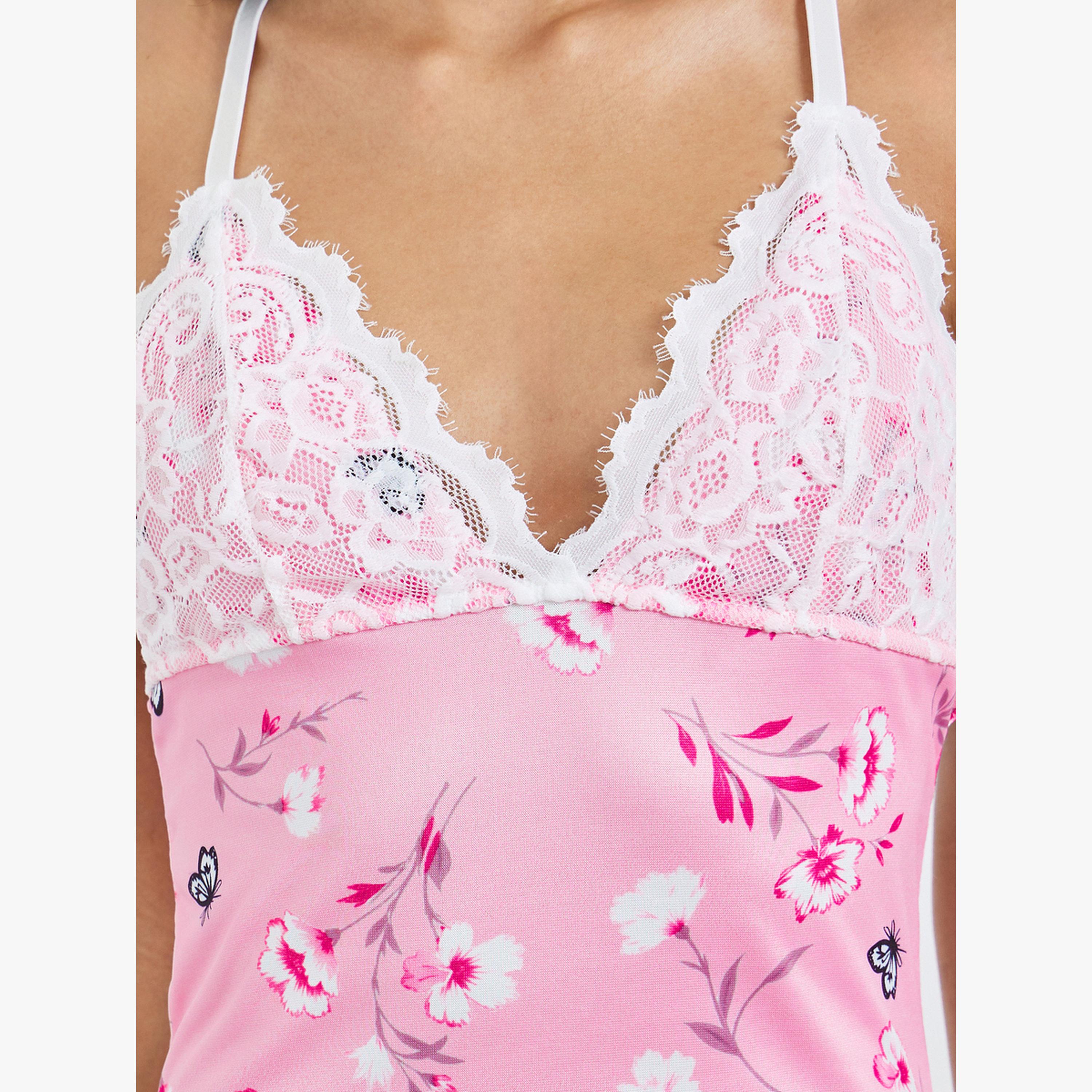 مجموعة من قميص نوم وسروال داخلي بدانتيل-women-clothing-lingerie-babydollsandbodysuits-image-4