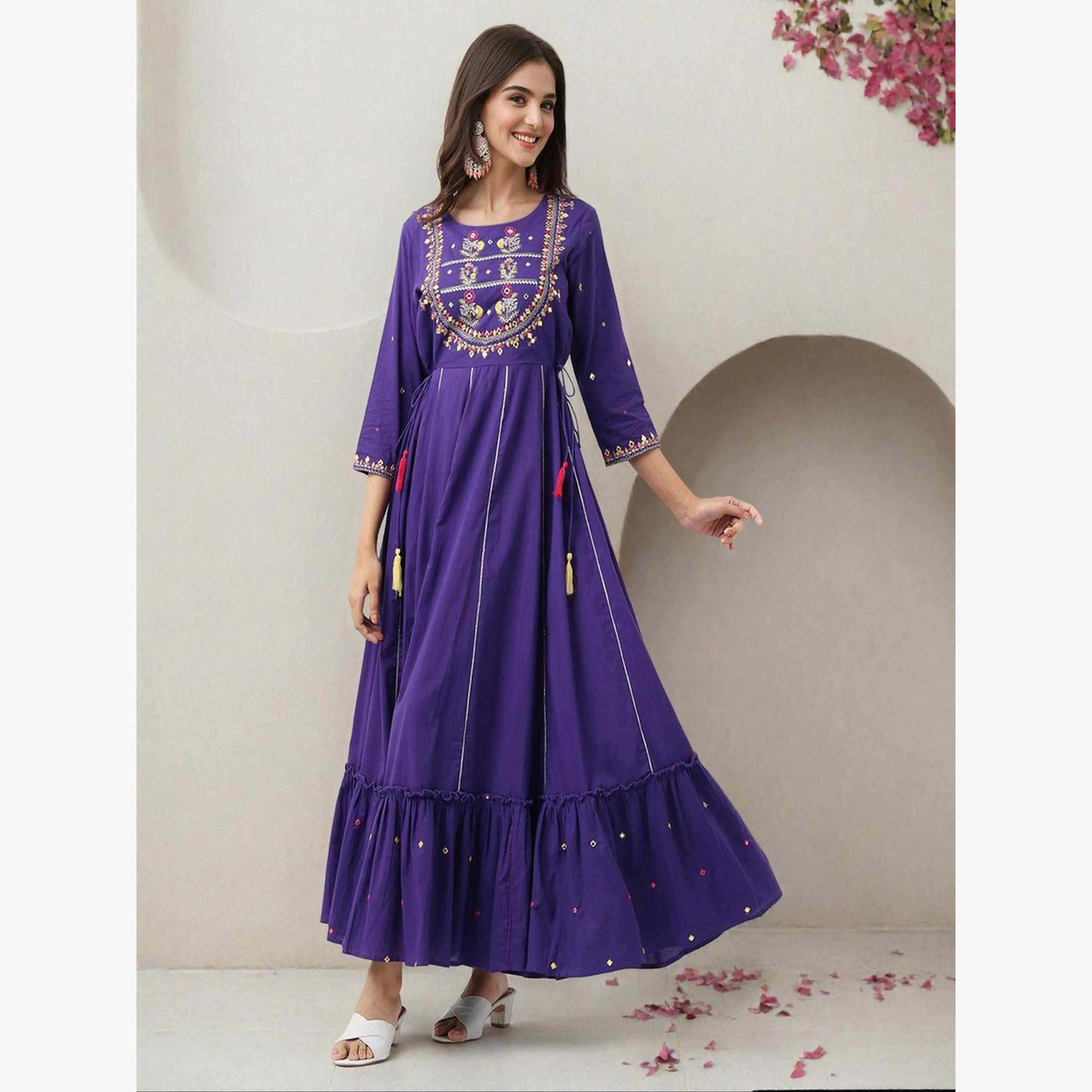 فستان طويل قطن بتفاصيل مُطرّزة-women-clothing-dresses-image-1