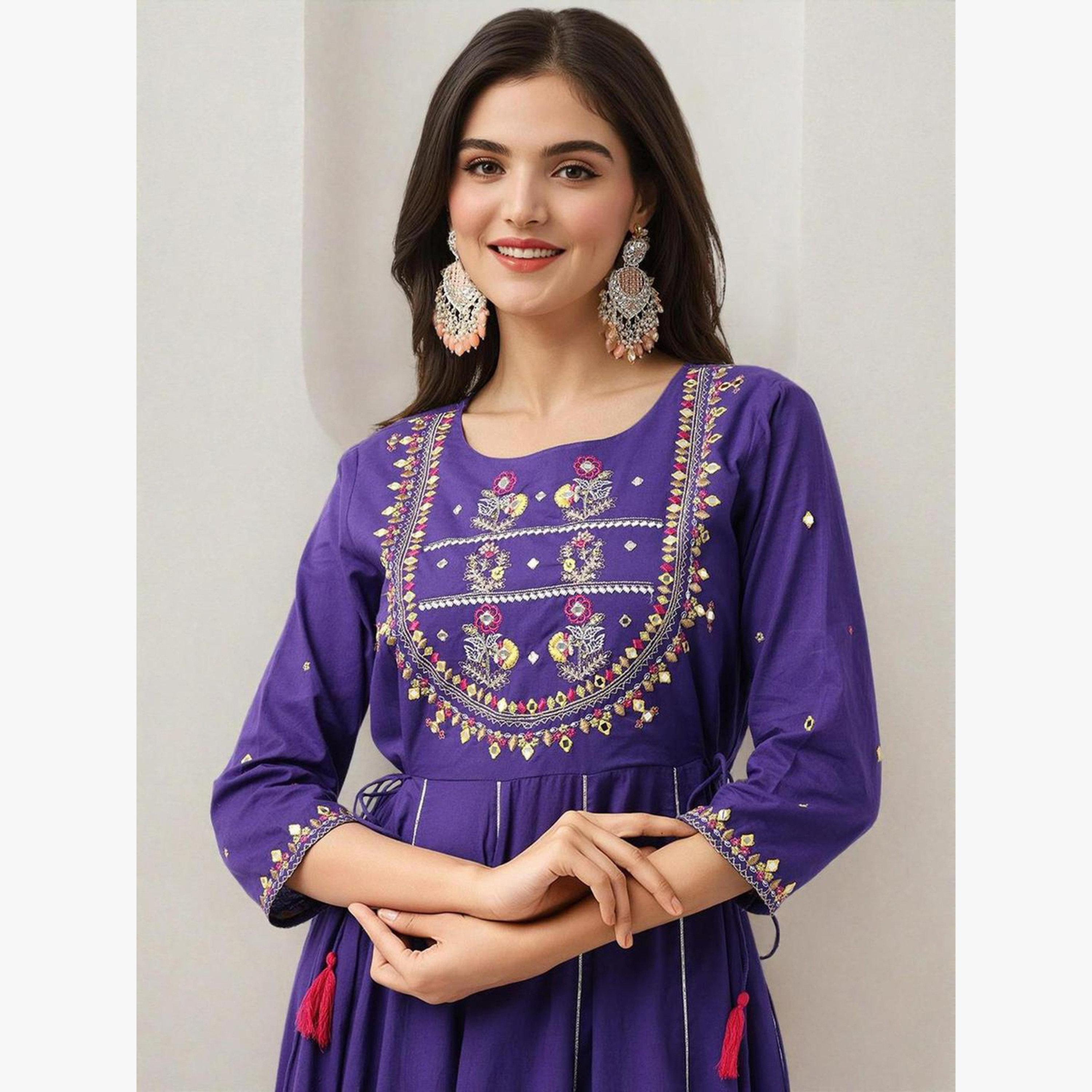فستان طويل قطن بتفاصيل مُطرّزة-women-clothing-dresses-image-2