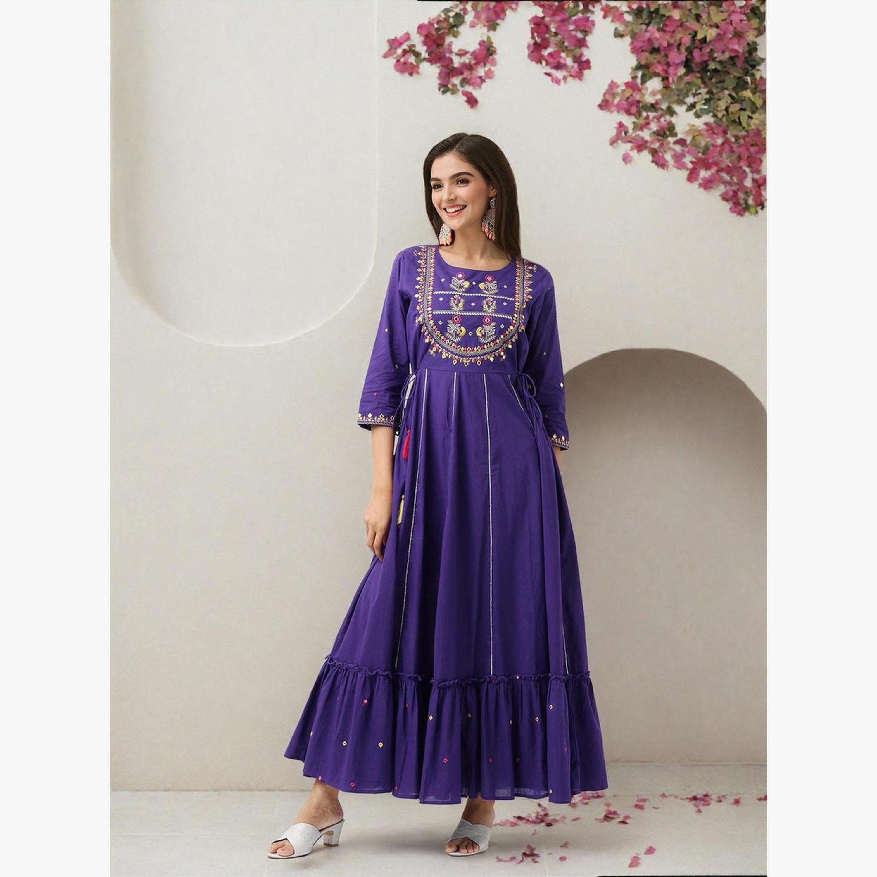 فستان طويل قطن بتفاصيل مُطرّزة-women-clothing-dresses-image-4