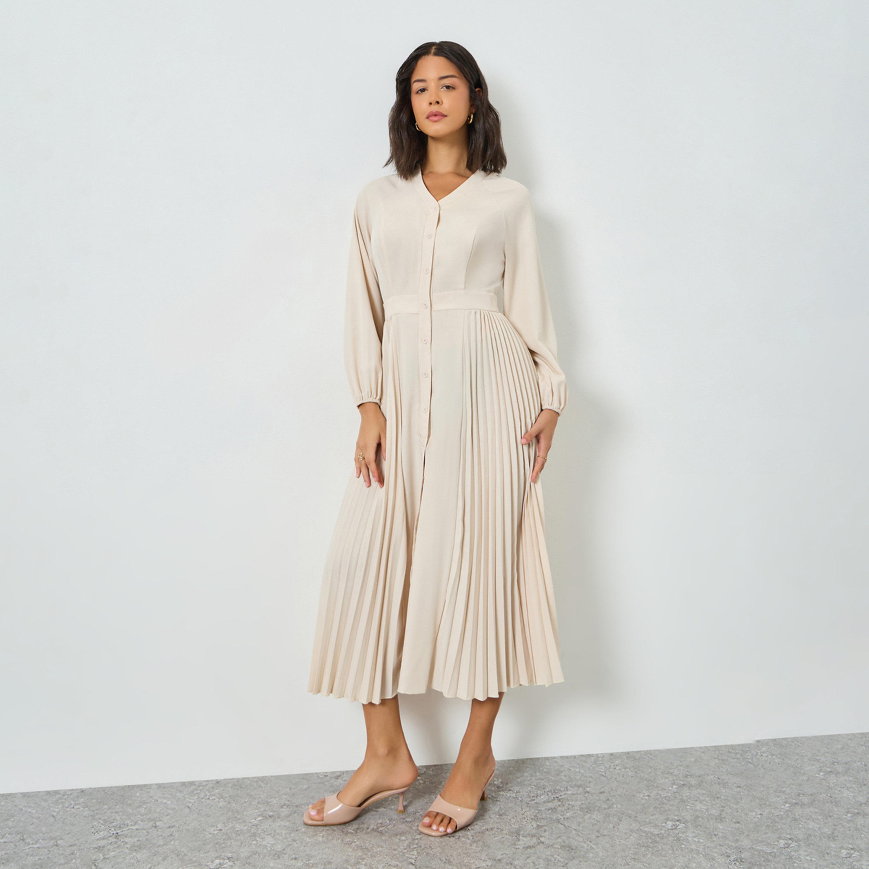 فستان ميدي بكسرات-women-clothing-dresses-image-1