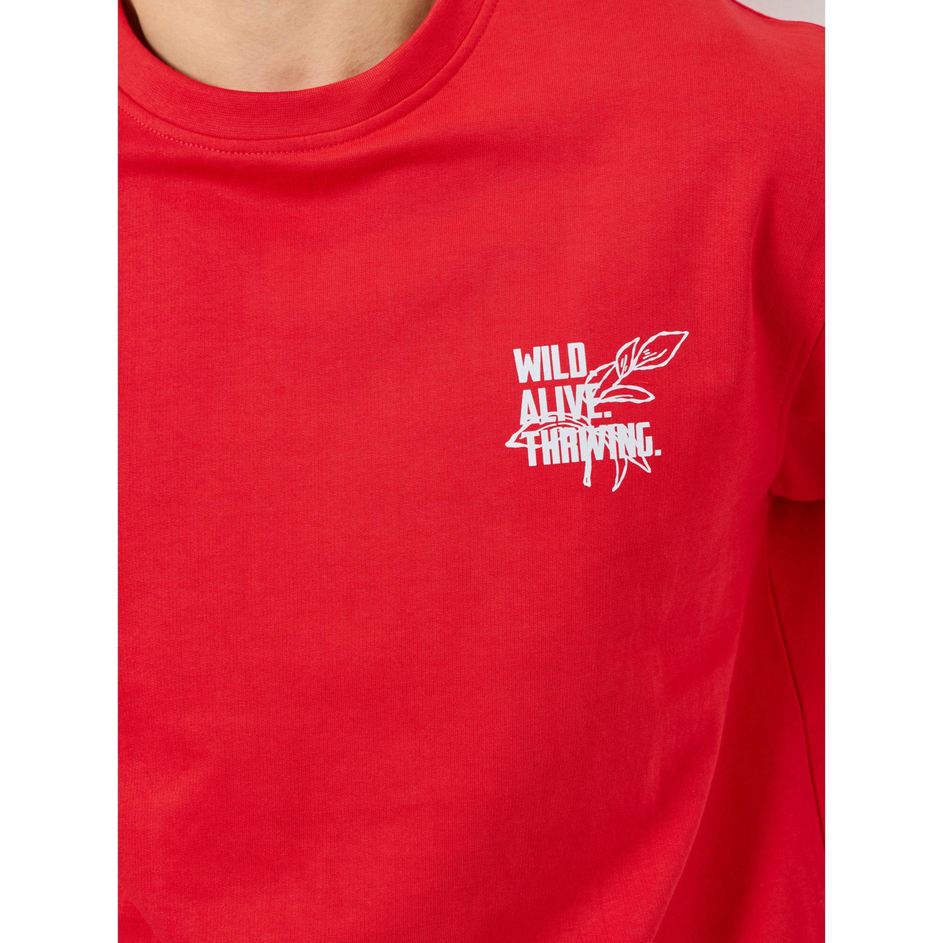 Styli Men Red Graphic Print Oversized T-Shirt-men-clothing-tshirtsandpolos-tshirts-image-5