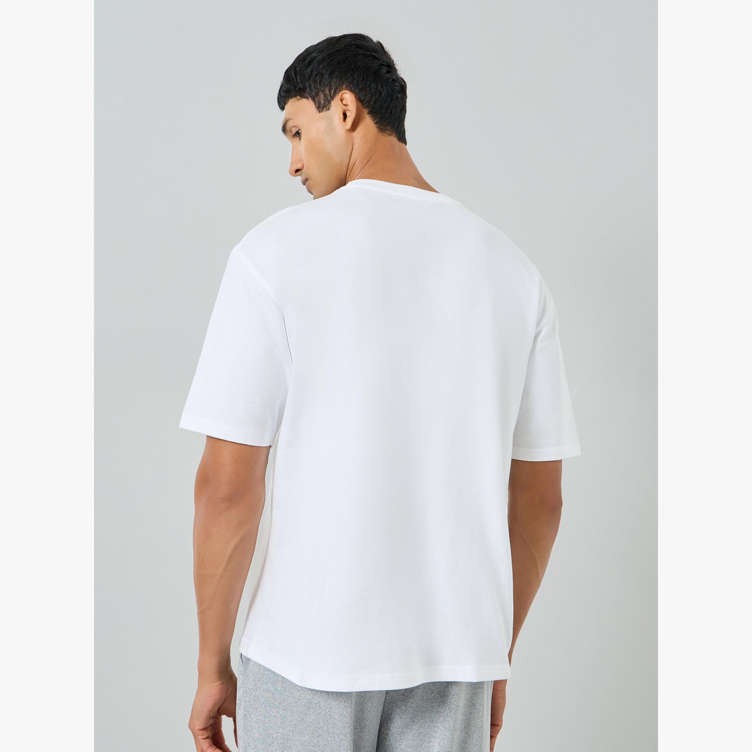 Styli Men White Graphic Print Crew Neck T-Shirt-men-clothing-tshirtsandpolos-tshirts-image-3