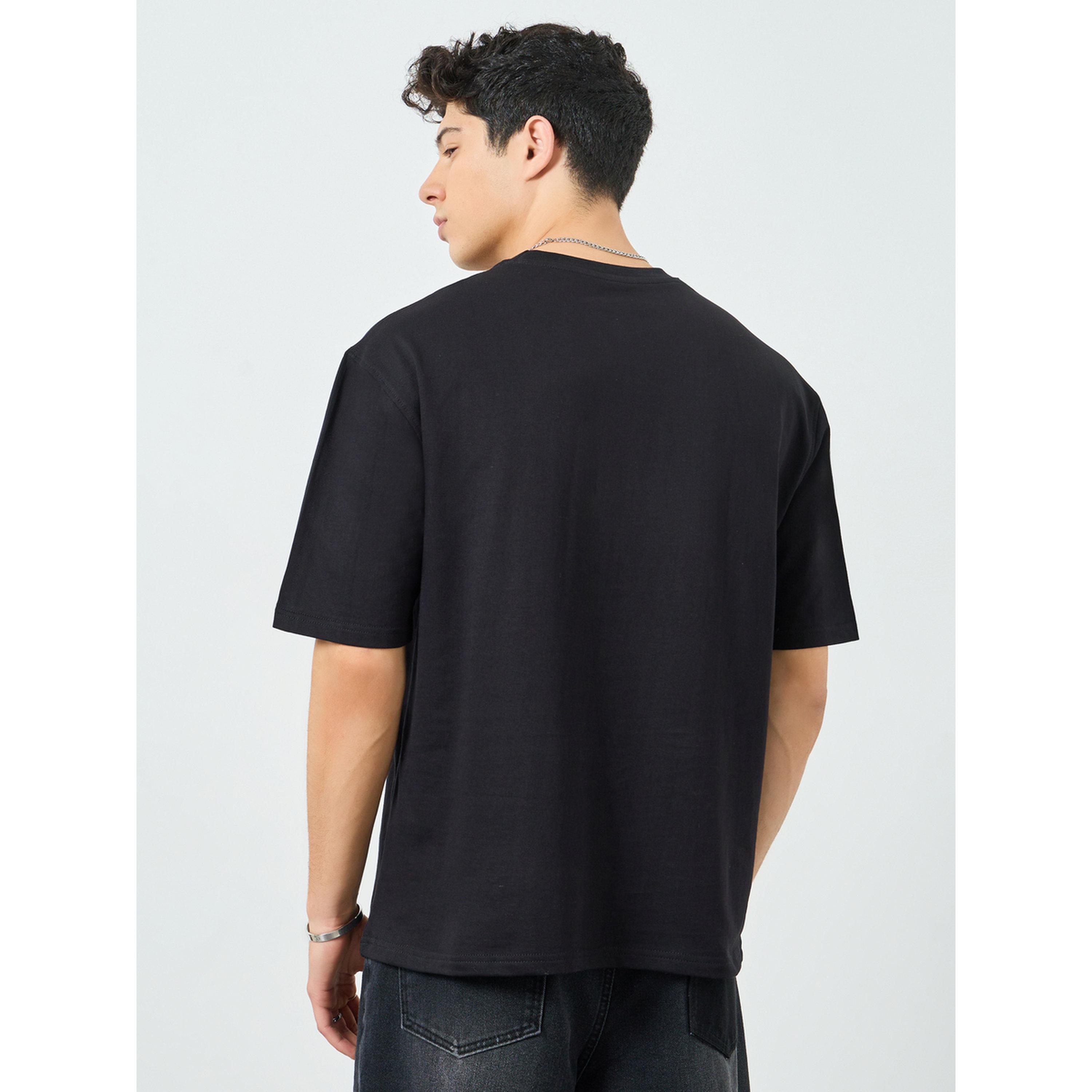 Styli Men Black Graphic Print Oversized T-Shirt-men-clothing-tshirtsandpolos-tshirts-image-4