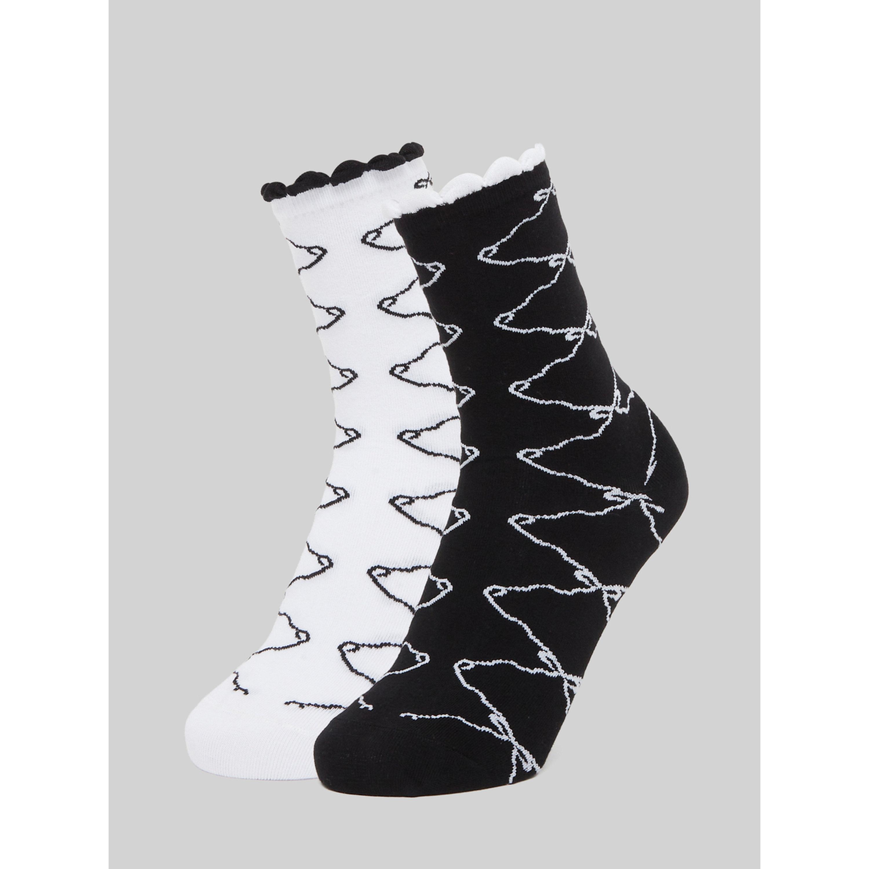 Styli Pack of 2 - Printed Crew Socks-women-winterwear-socksandstockings-image-1