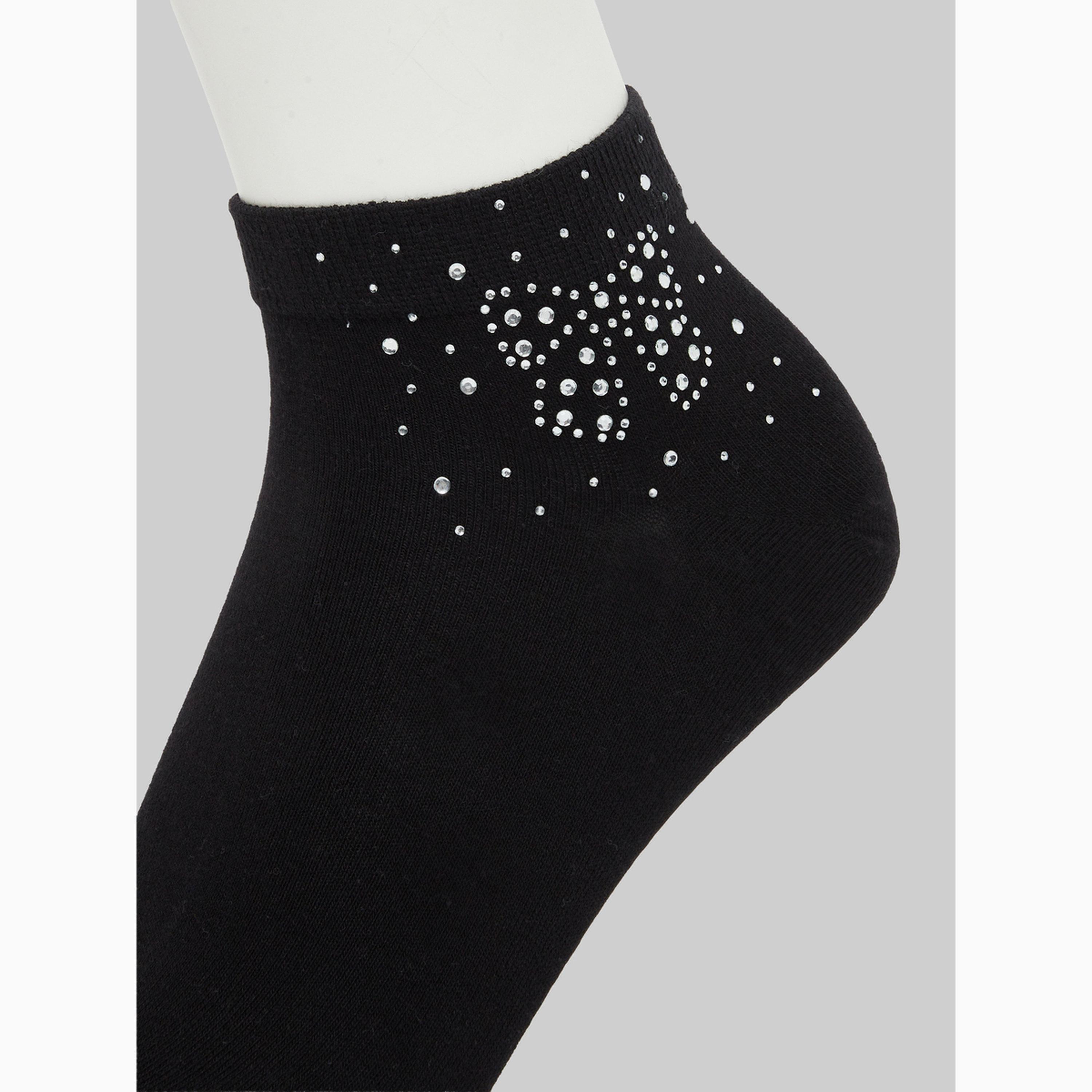 Styli Pack of 2 - Embellished Ankle Socks-women-socksandstockings-image-5