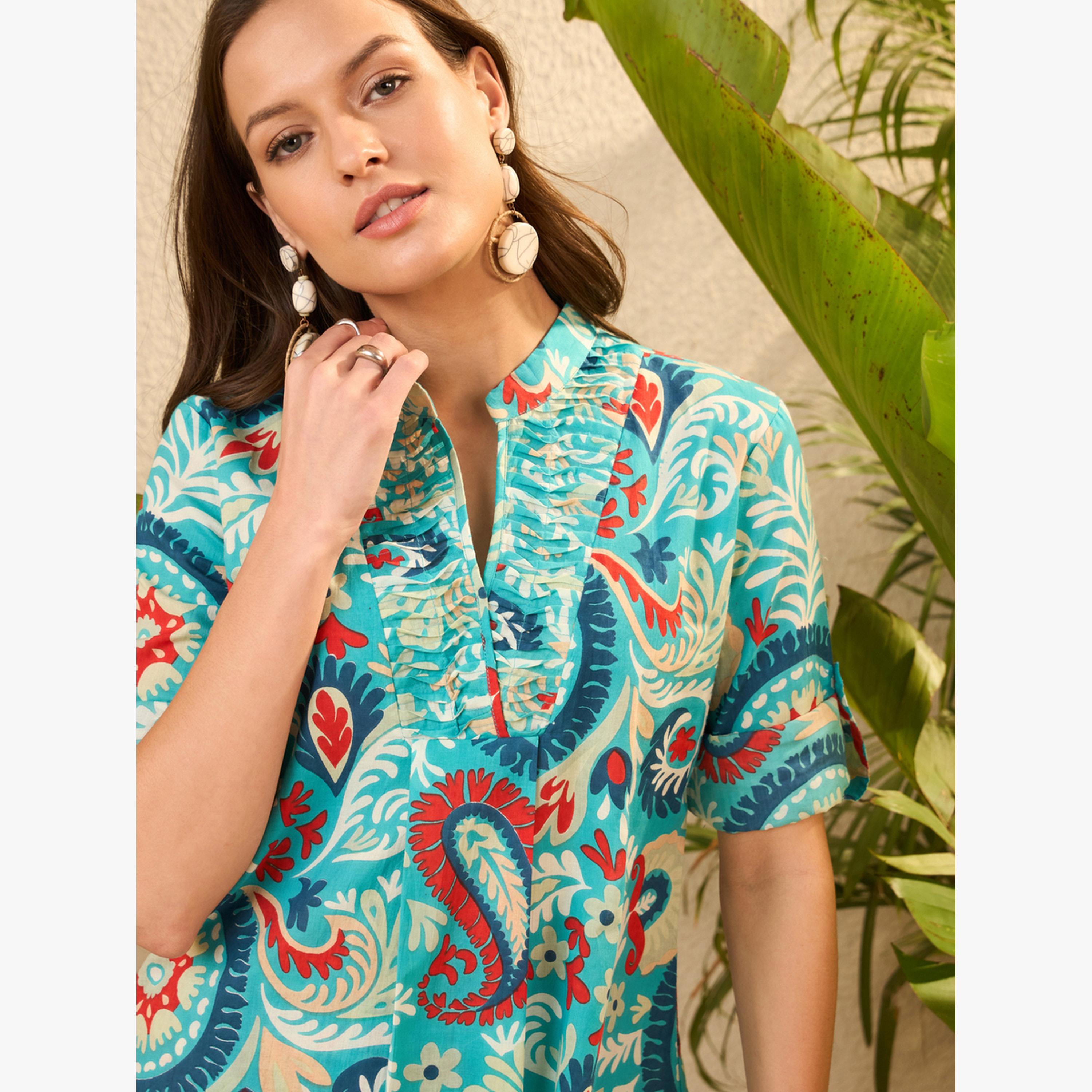 Imana X Styli Blue Printed Pure Cotton Tunic and Palazzo Co-Ords-women-clothing-coordsets-image-6