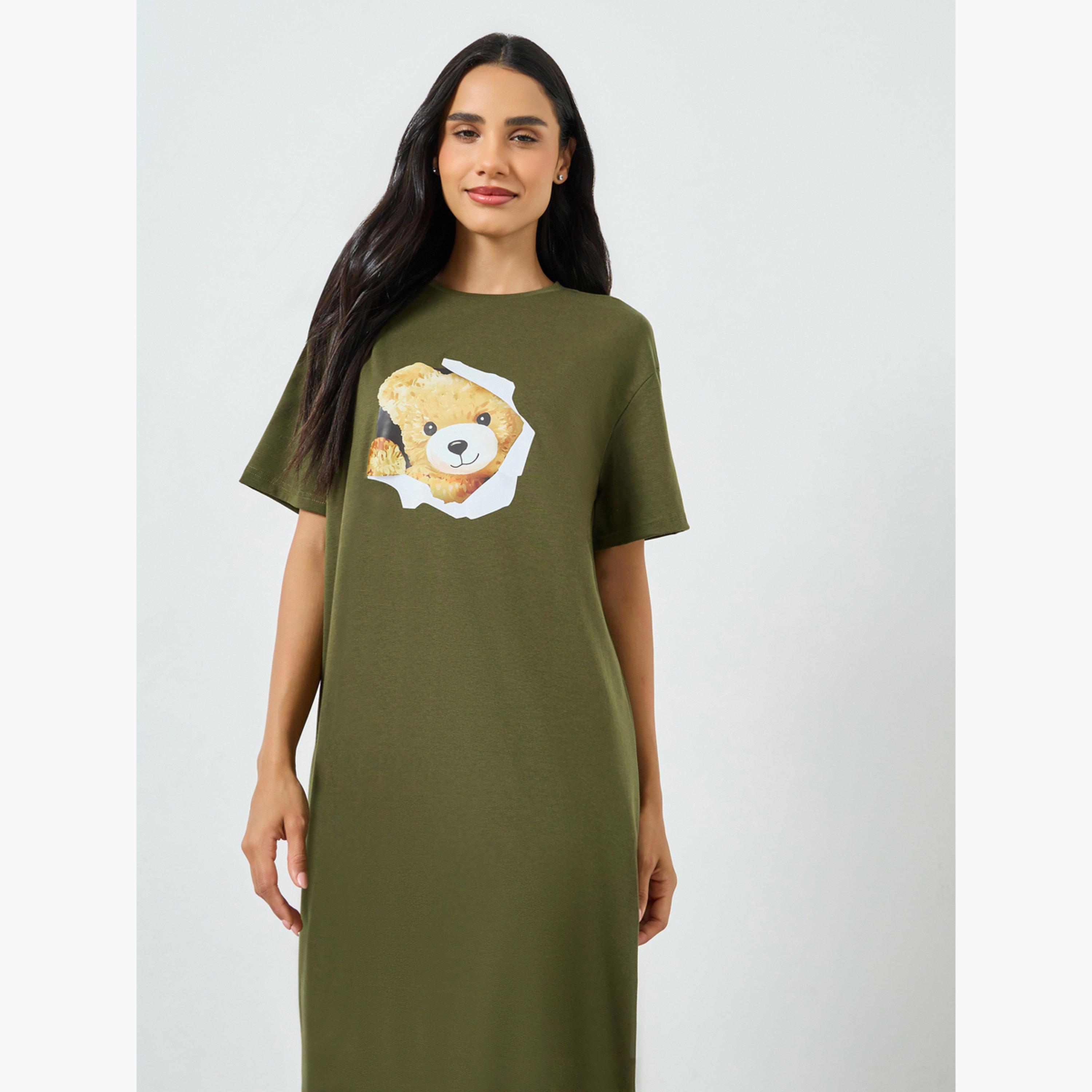 تيشيرت نوم بطبعة غرافيك-women-clothing-nightwear-nighties-image-2