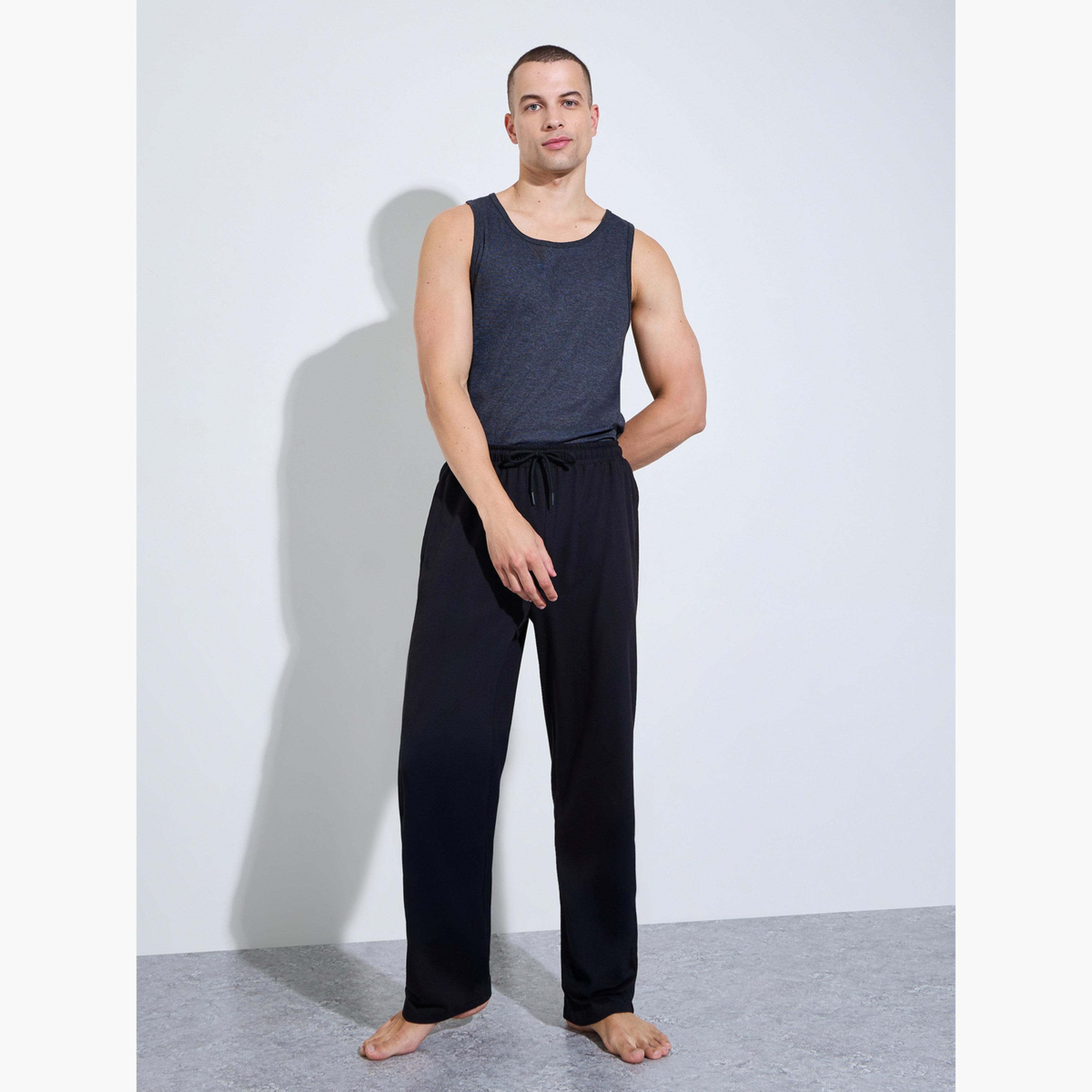 Styli Charcoal Solid Round Neck Ribbed Vest-men-clothing-innerwear-vests-image-2