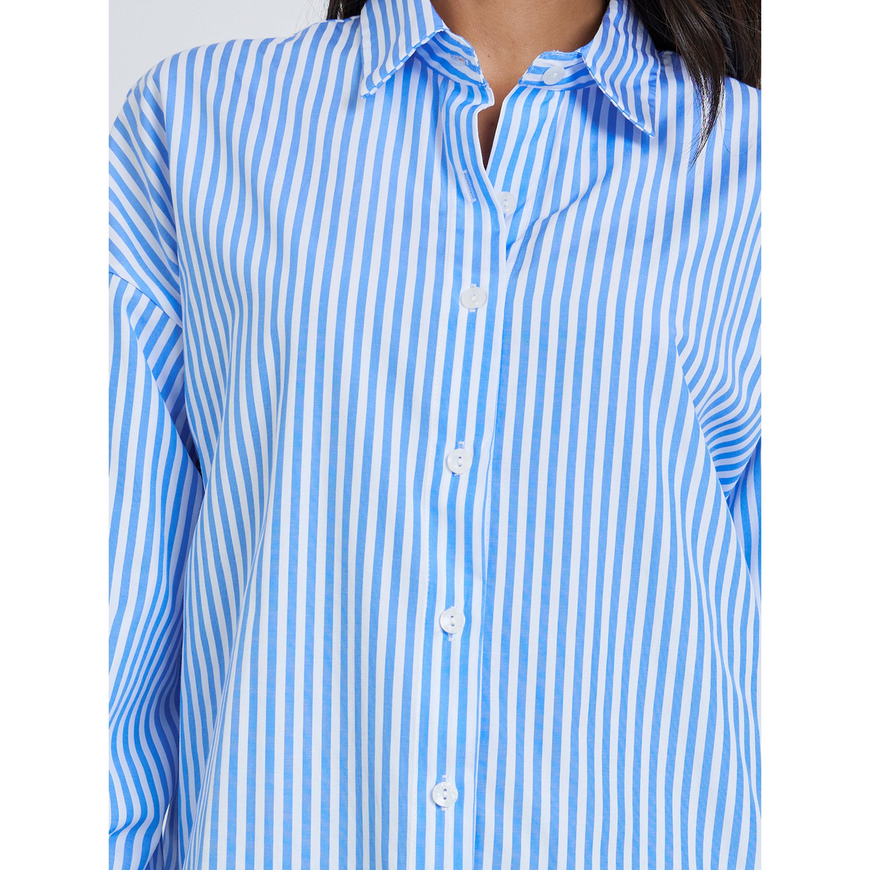 ستايلي - قميص أزرق مخطط بأكمام طويلة-women-clothing-shirtsandblouses-shirts-image-5