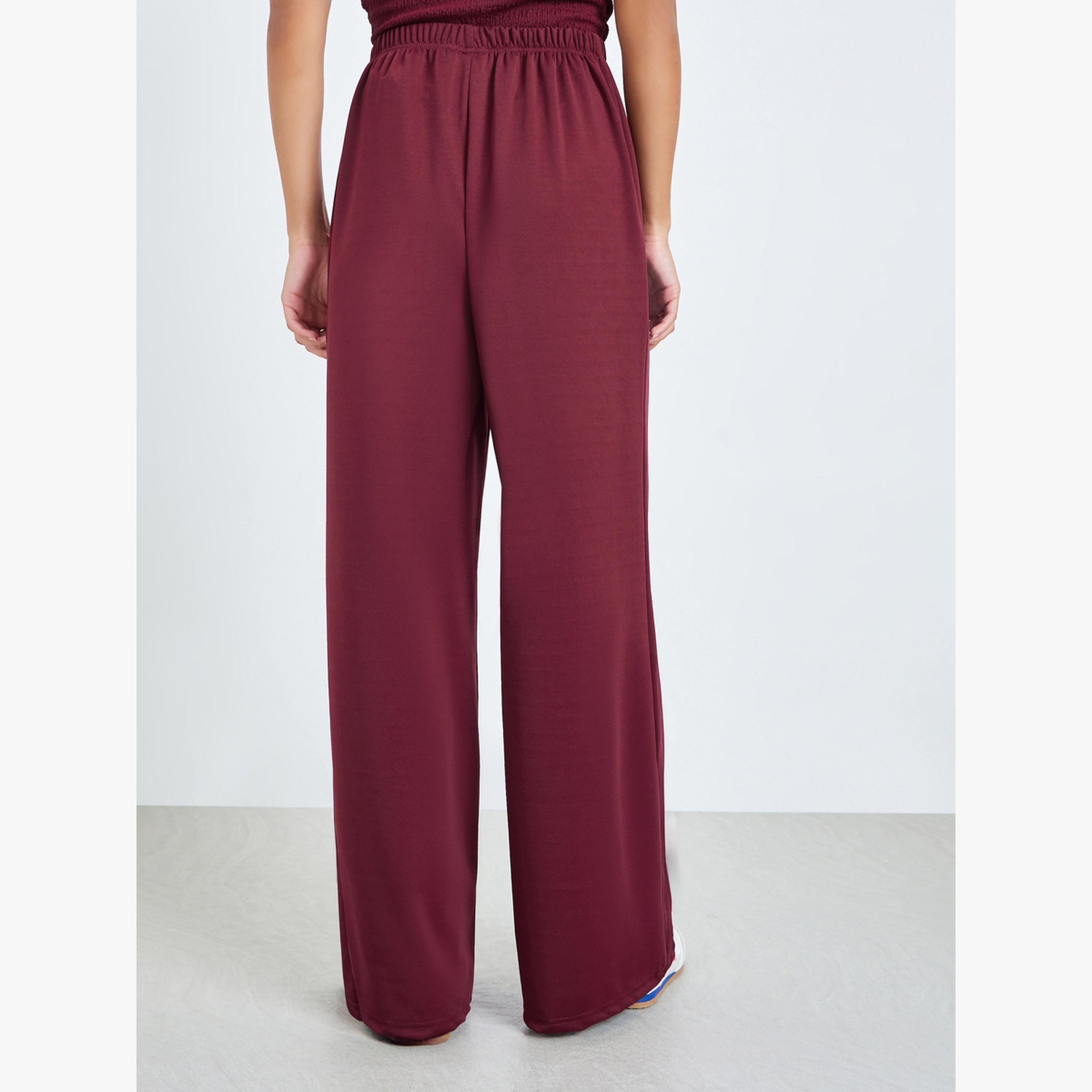 بنطال سادة بأرجل واسعة-women-clothing-bottoms-joggers-image-4