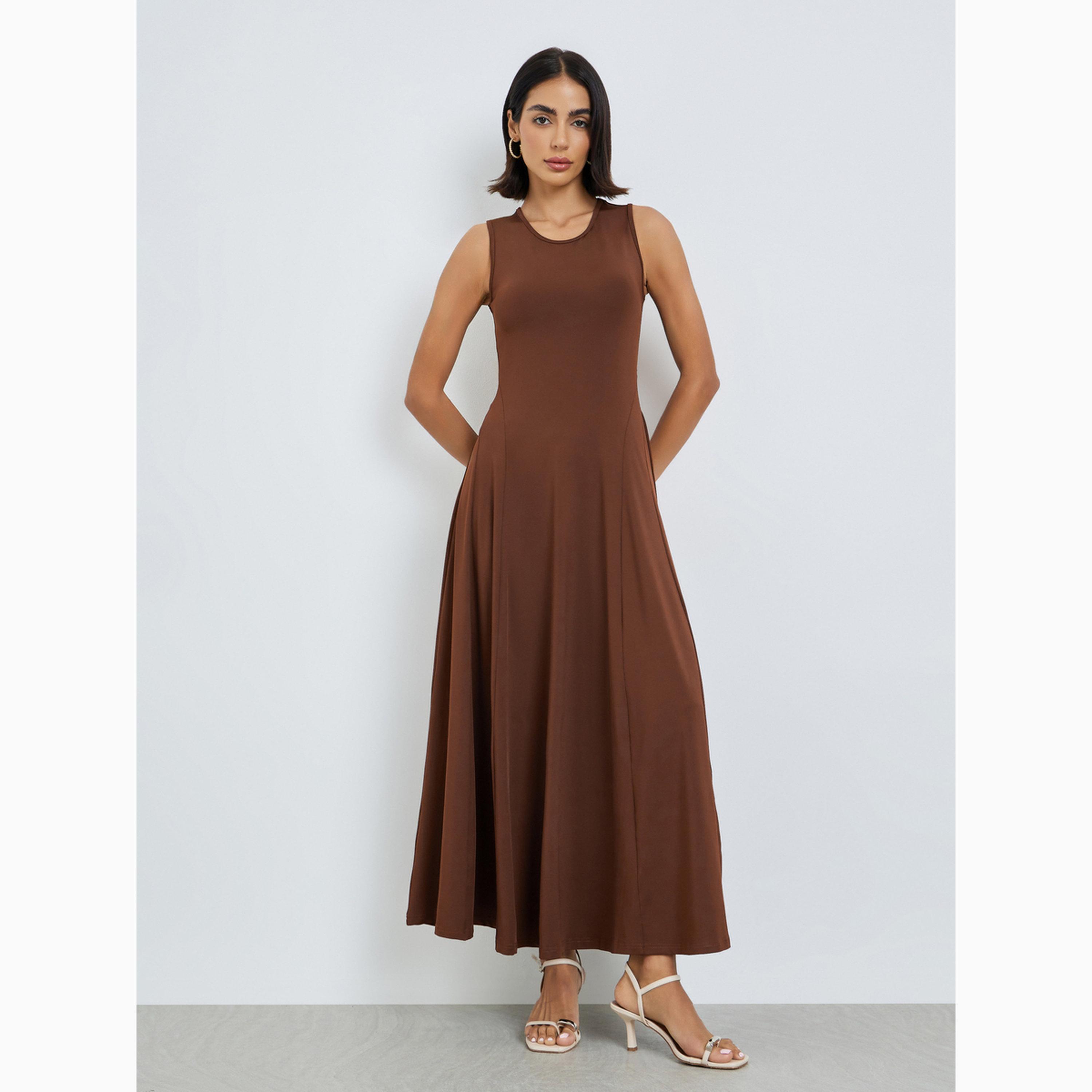 فستان طويل بلا أكمام وحافة واسعة-women-clothing-dresses-image-1