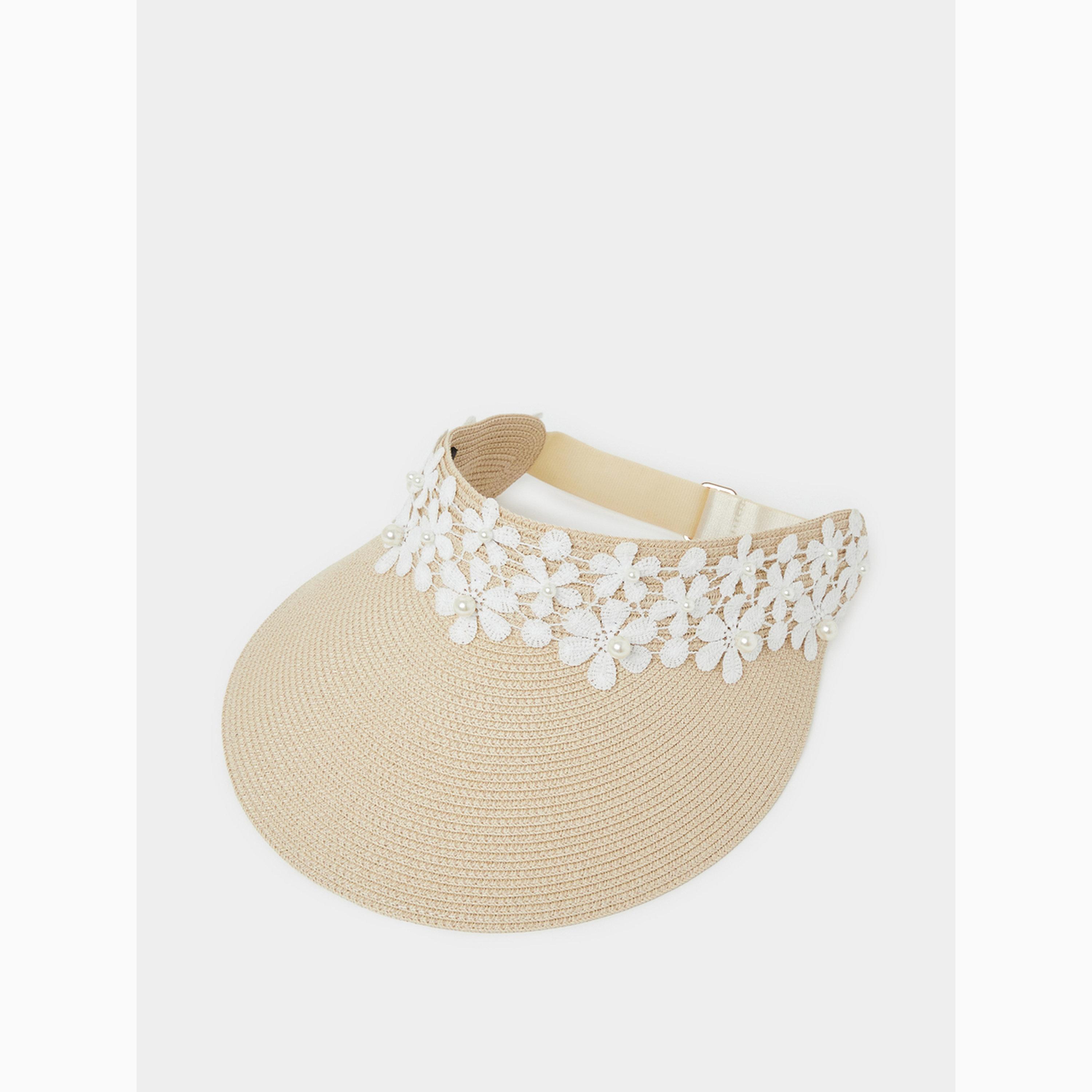 Styli Flower Trim Visor Hat-women-clothingaccessories-capsandhats-image-1
