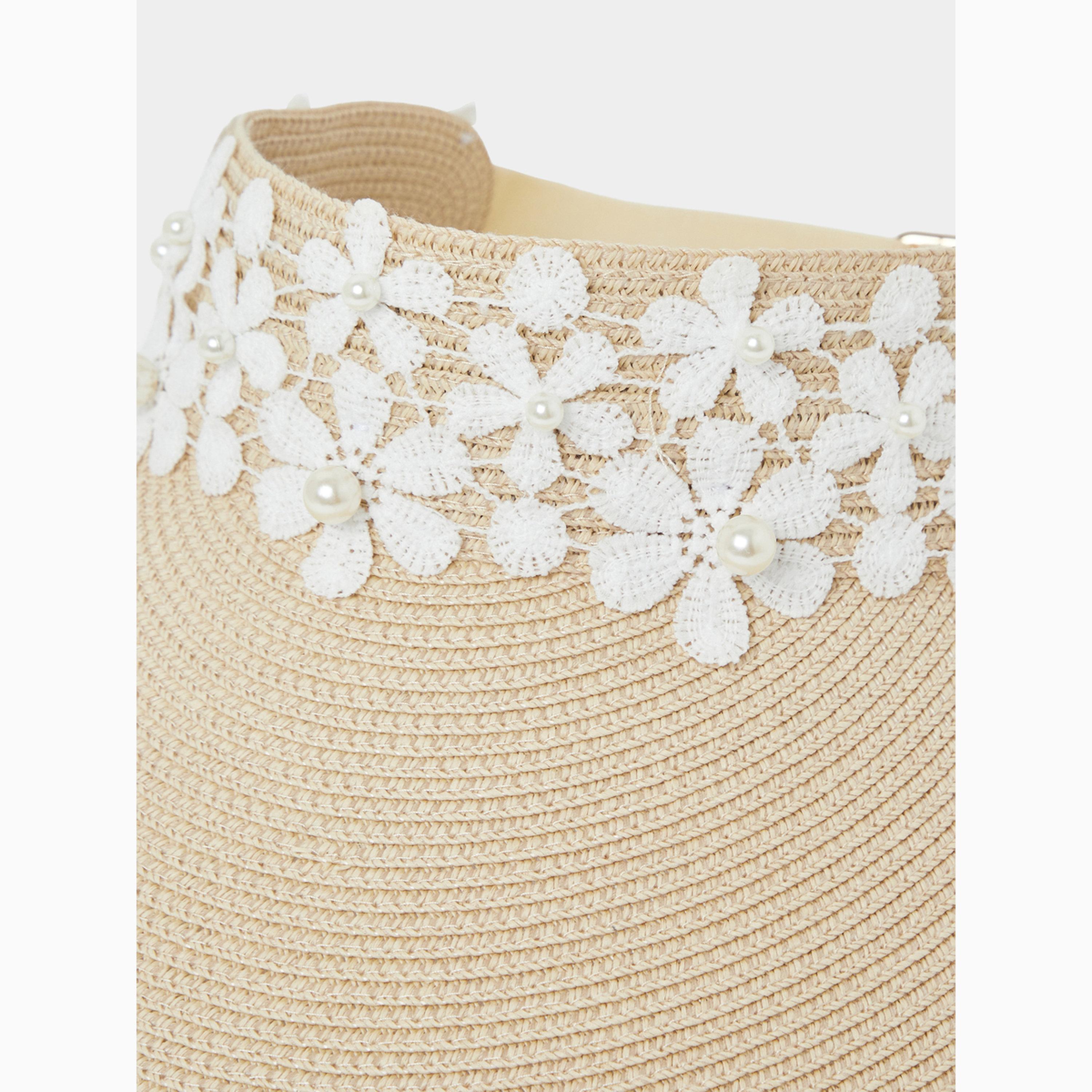 Styli Flower Trim Visor Hat-women-clothingaccessories-capsandhats-image-3