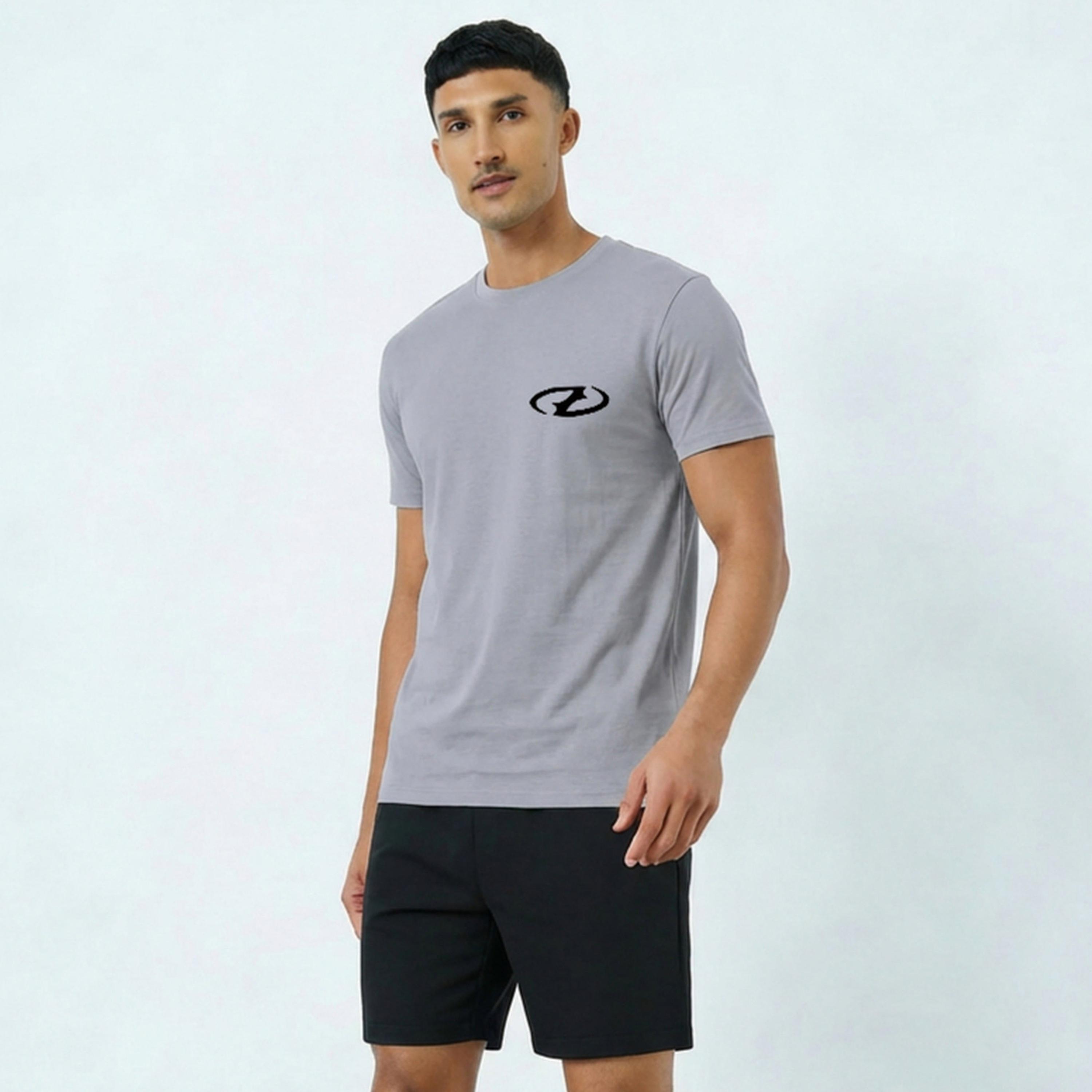 Take Two Men Grey Graphic T-Shirt and Shorts Co-Ords-men-clothing-coordsets-image-1