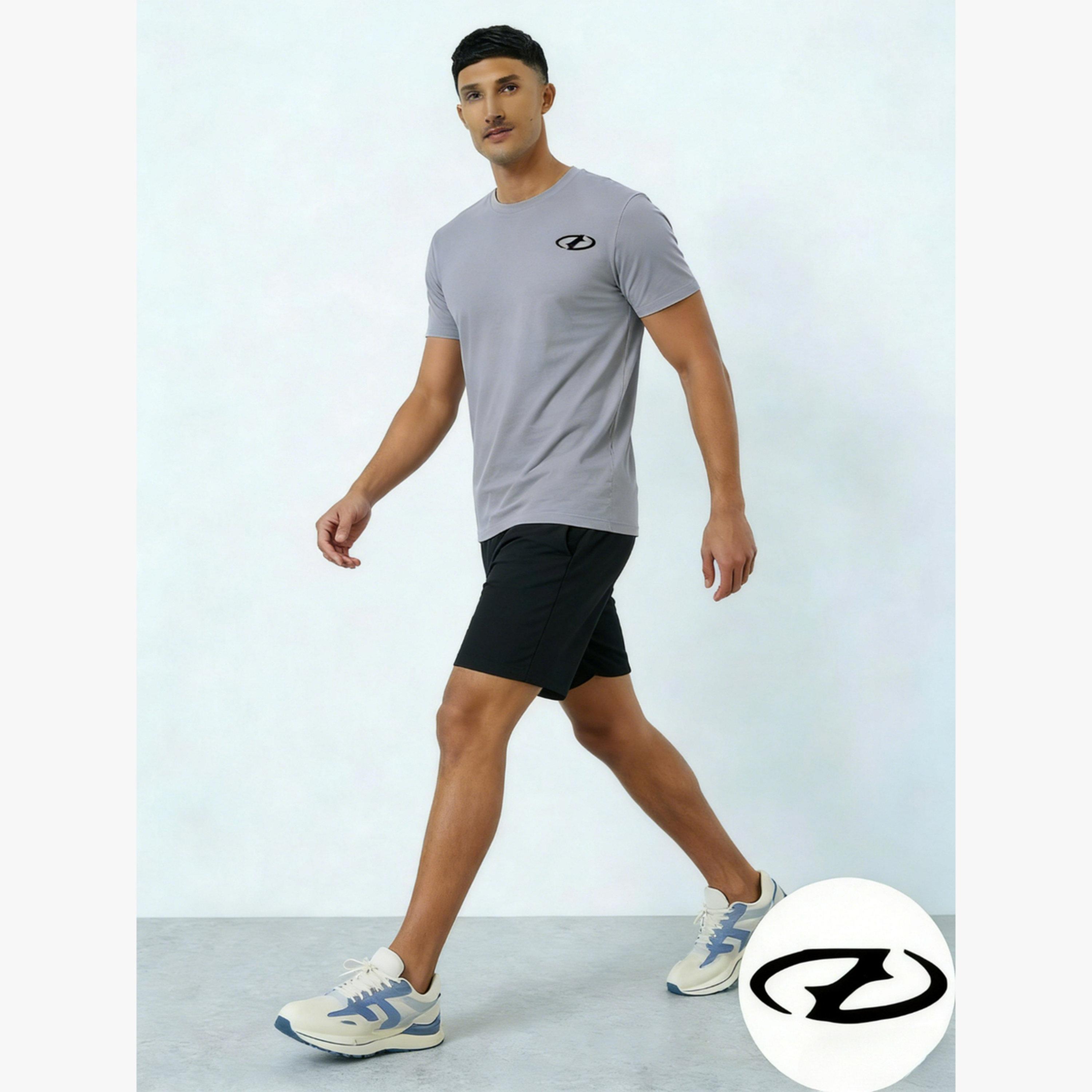 Take Two Men Grey Graphic T-Shirt and Shorts Co-Ords-men-clothing-coordsets-image-3