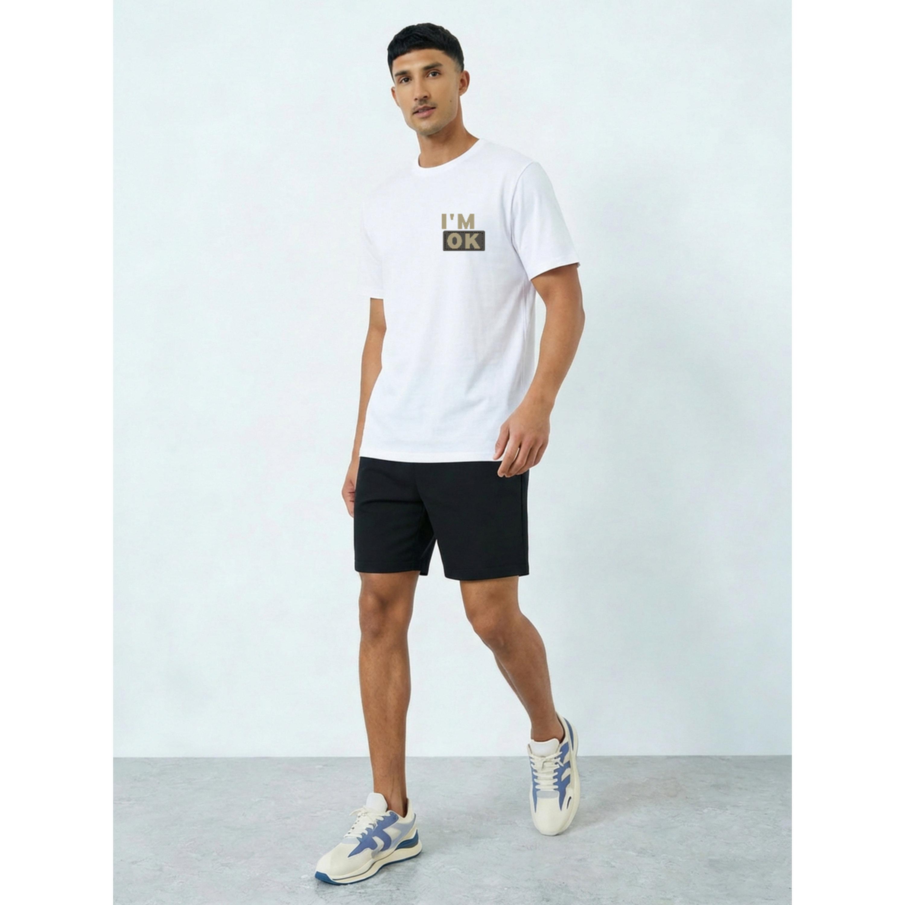 Take Two Men Slogan Print T-Shirt and Shorts Co-Ords-men-clothing-coordsets-image-1