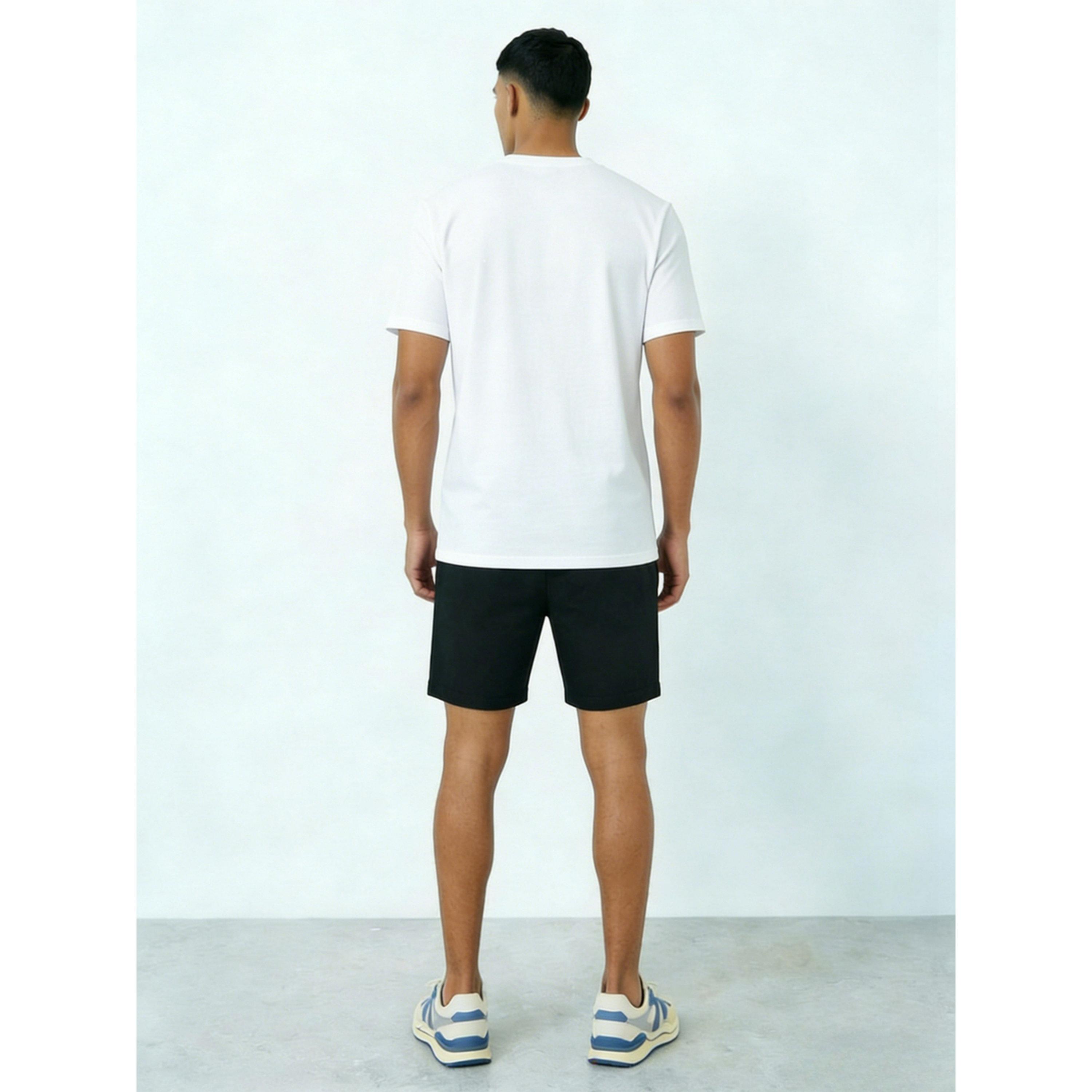 طقم منسق من شورت وتيشيرت بطبعة شعار للرجال-men-clothing-coordsets-image-2