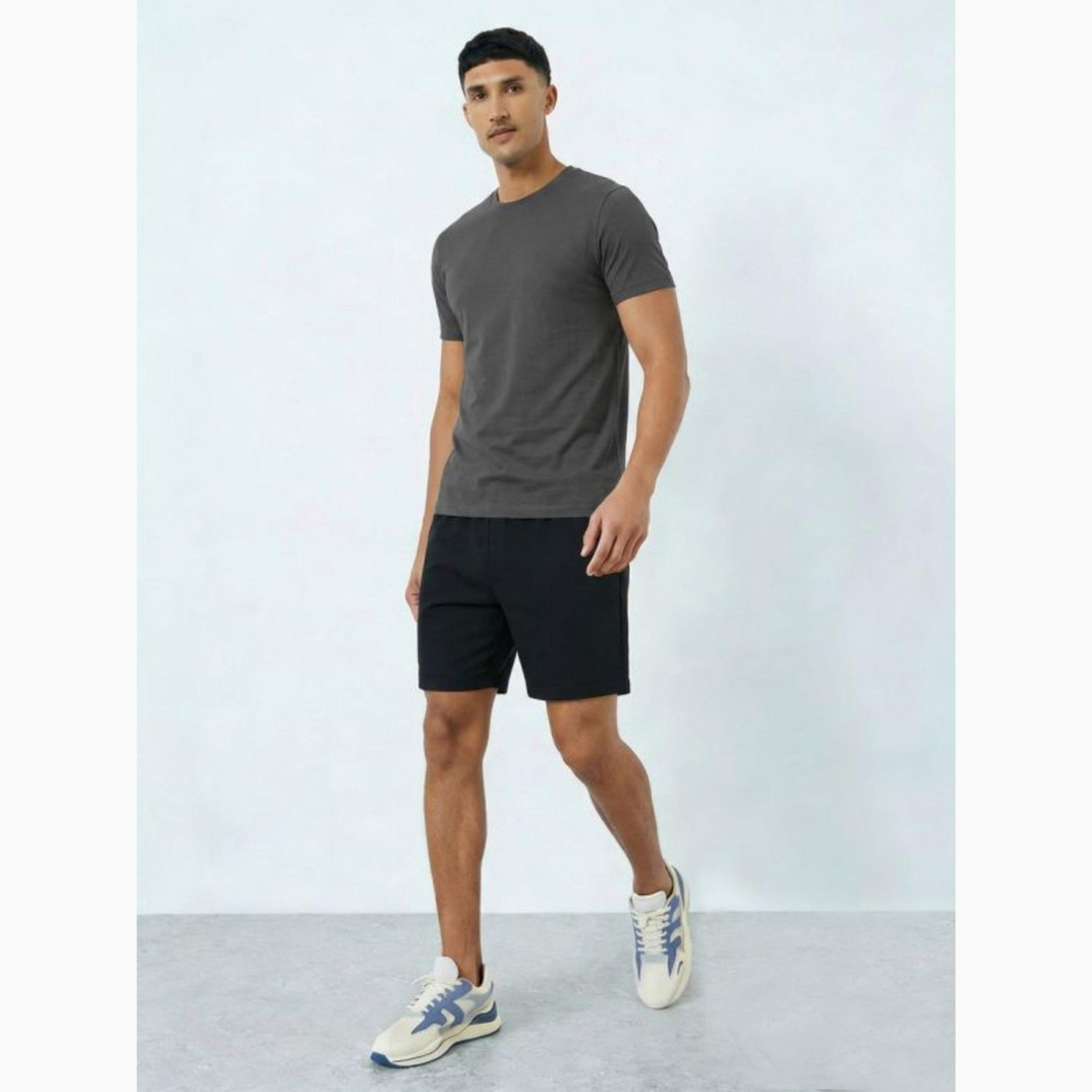 Take Two Men Charcoal T-Shirt and Shorts Co-Ords-men-clothing-coordsets-image-1