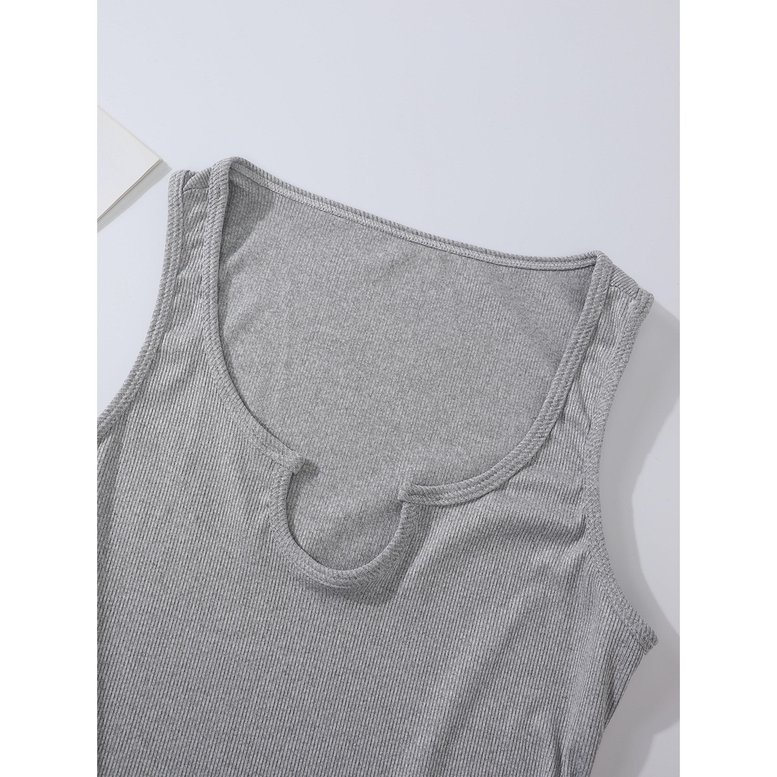 Take Two Grey Solid Notch Neck Tank Top-women-clothing-shirtsandblouses-blouses-image-4