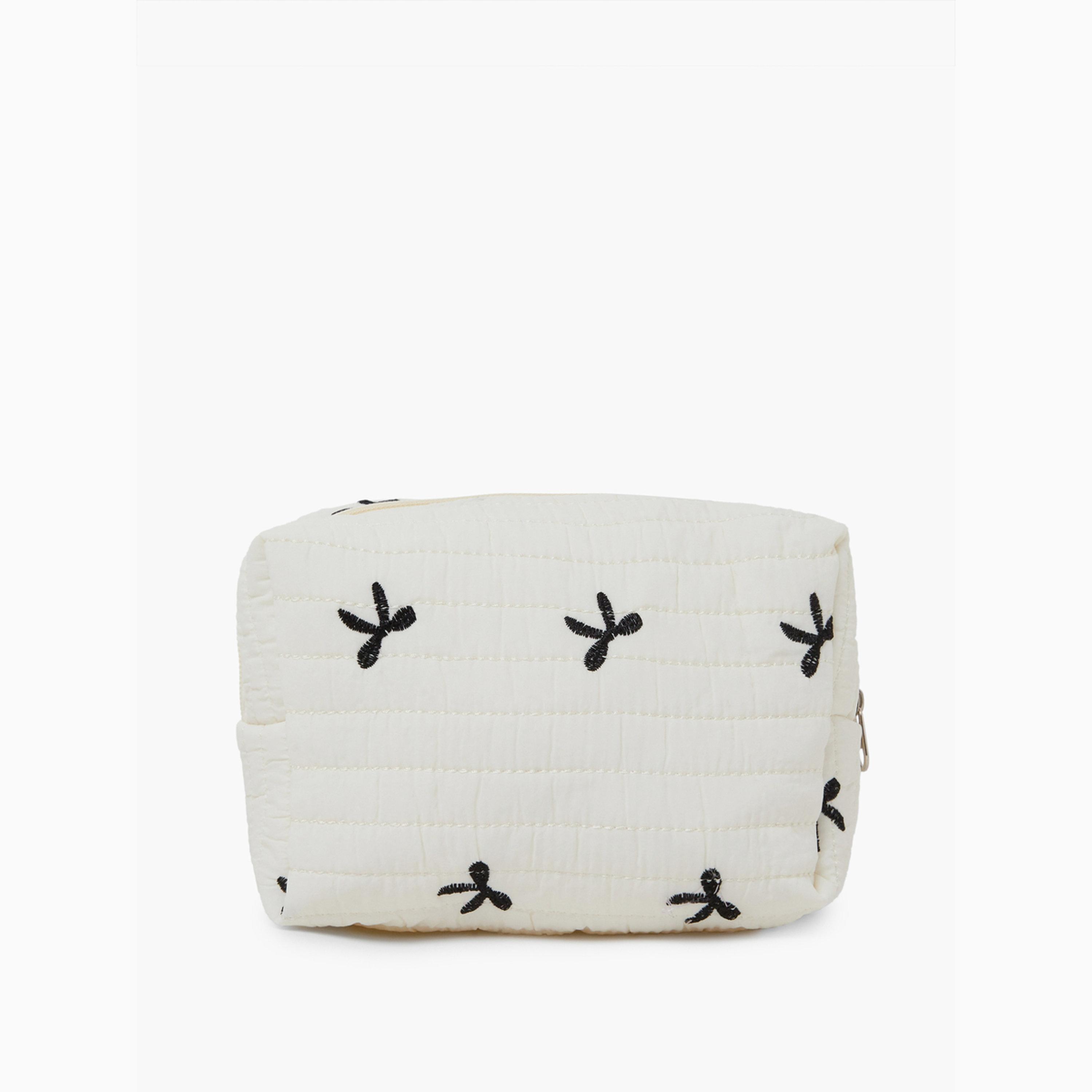 Styli White Embroidered Quilted Wash Bag-women-bagsandwallets-handbags-image-2