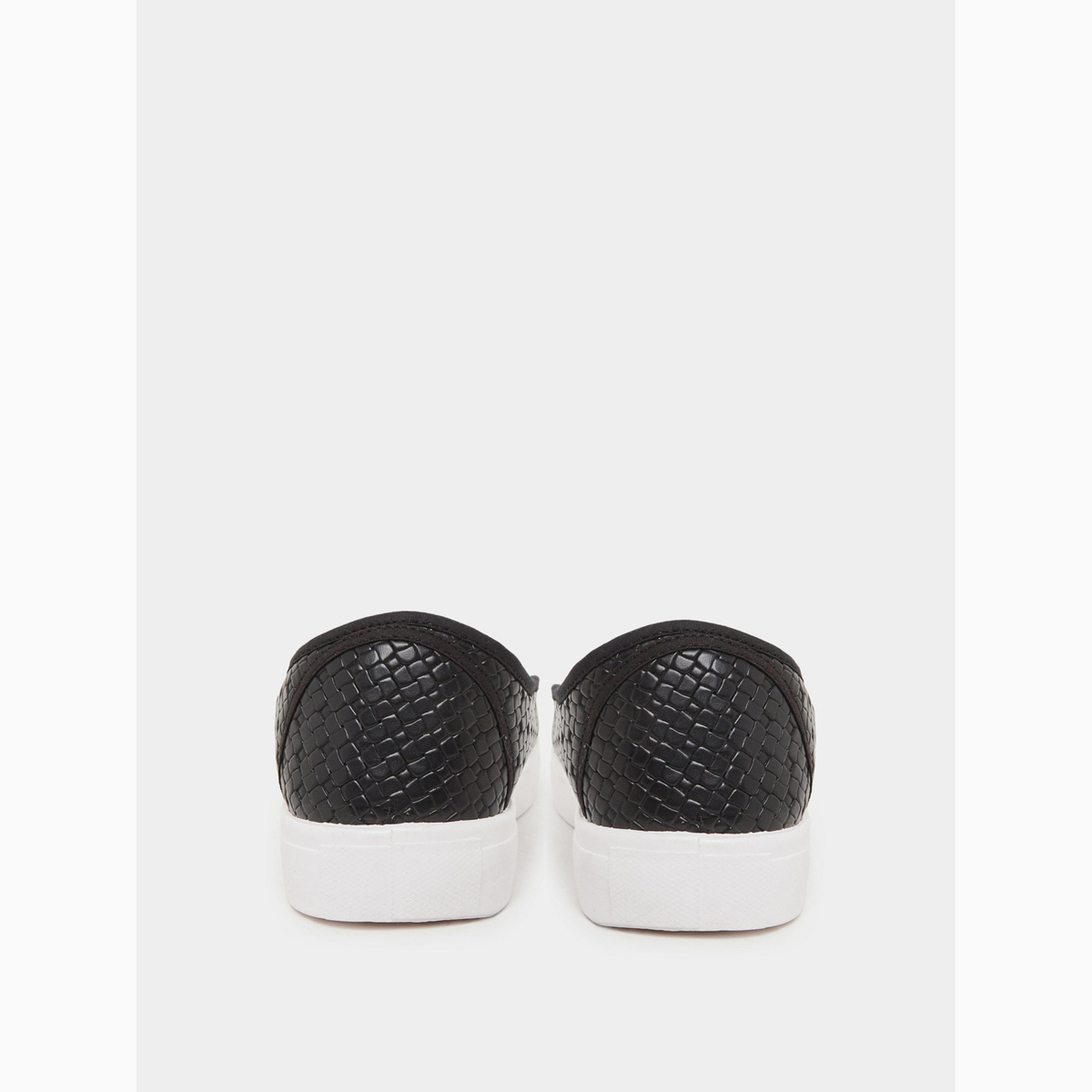 Styli Men Black Textured Slip-On Shoes-men-shoes-sneakers-image-5