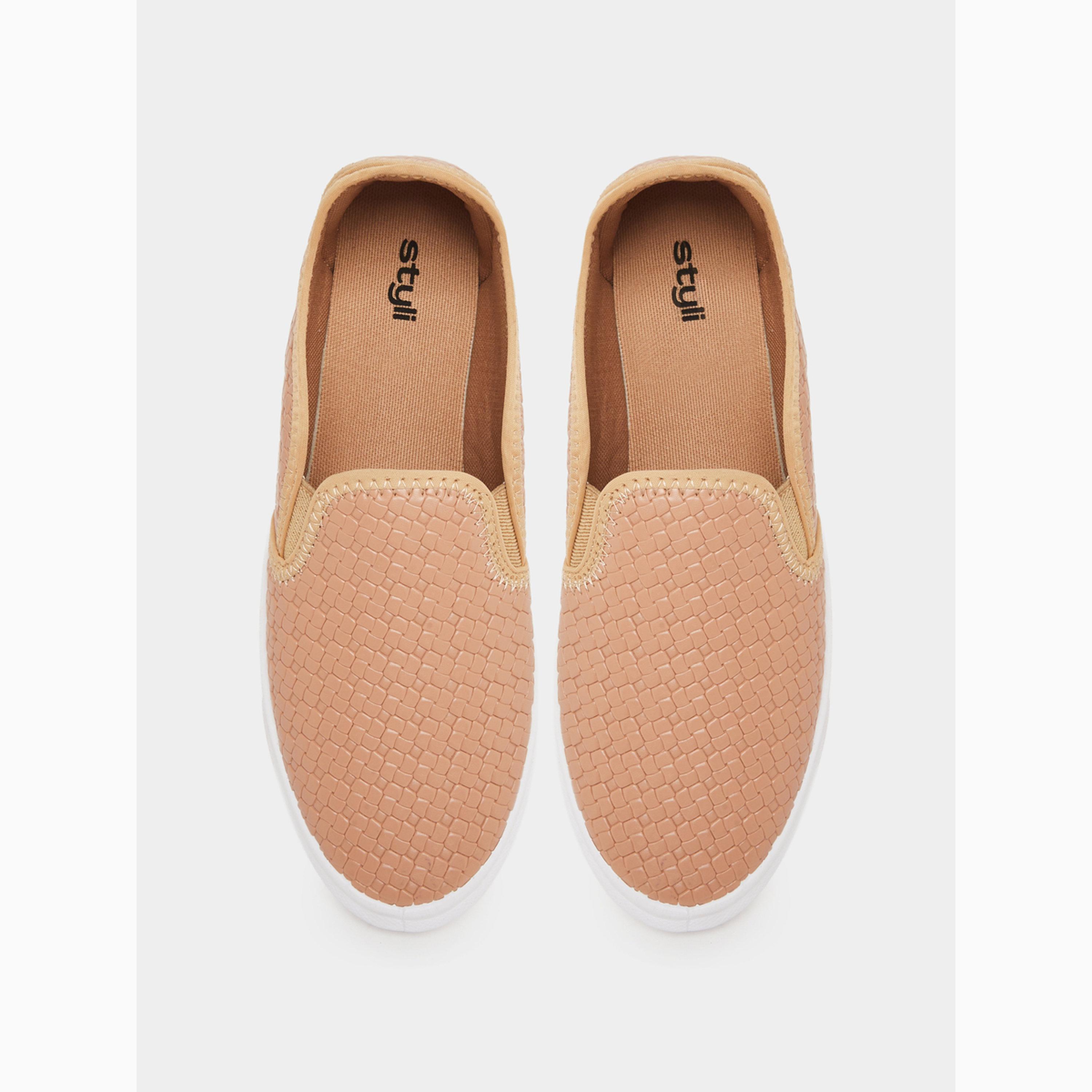Styli Men Tan Woven Slip-On Shoes-men-shoes-sneakers-image-3