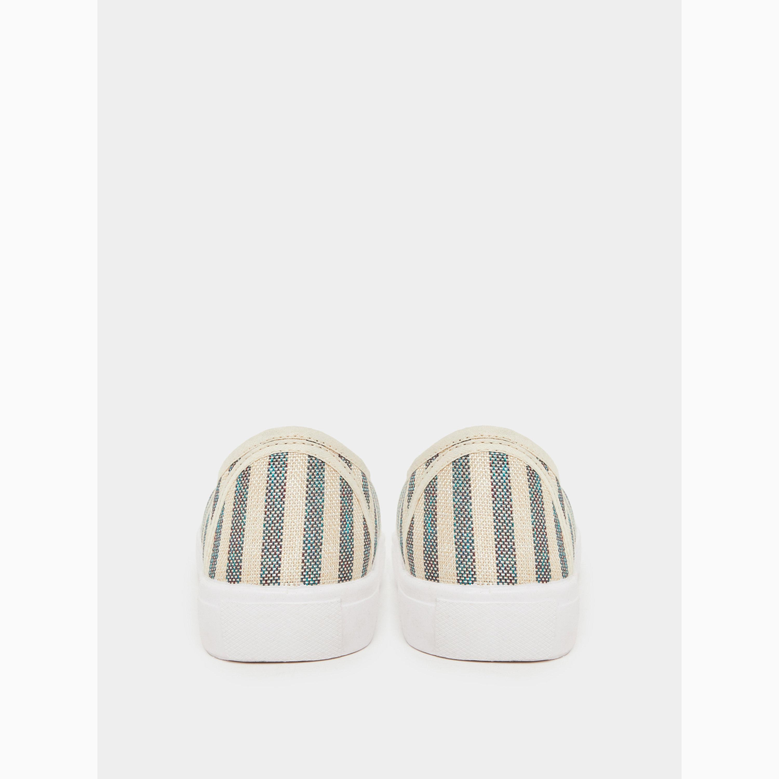 Styli Men Striped Canvas Slip-On Sneakers-men-shoes-sneakers-image-5