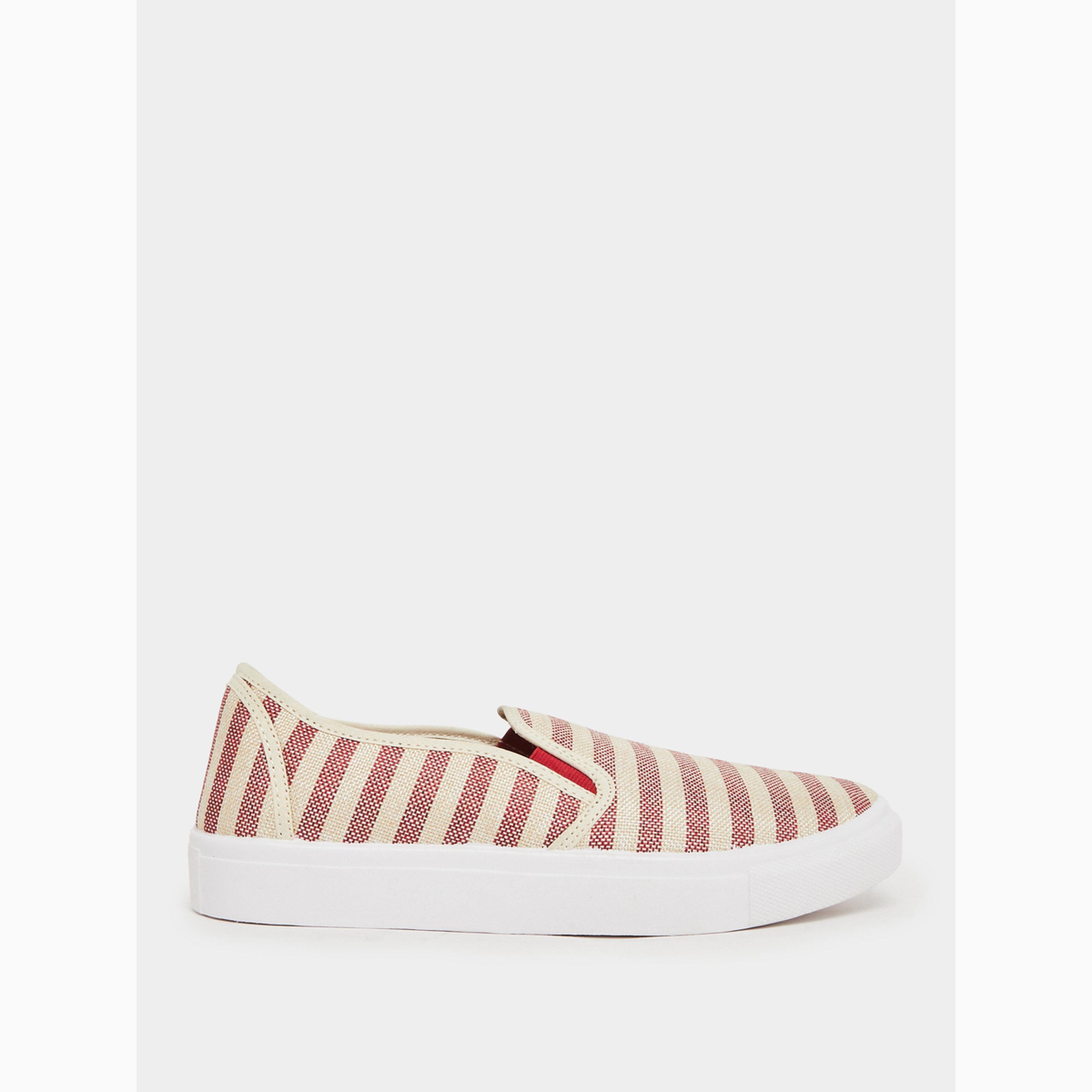 Styli Men Striped Canvas Slip-On Shoes-men-shoes-sneakers-image-2