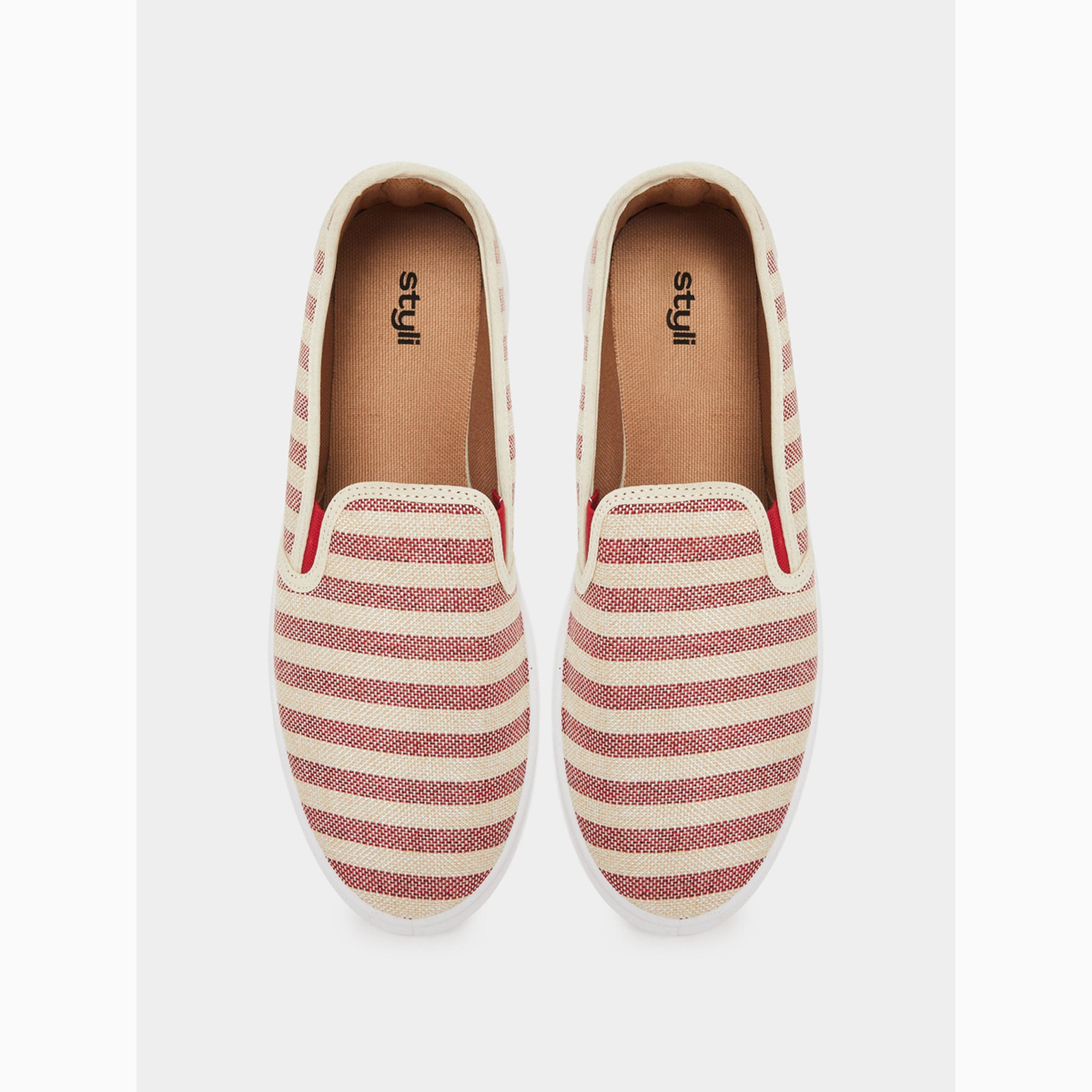 Styli Men Striped Canvas Slip-On Shoes-men-shoes-sneakers-image-3