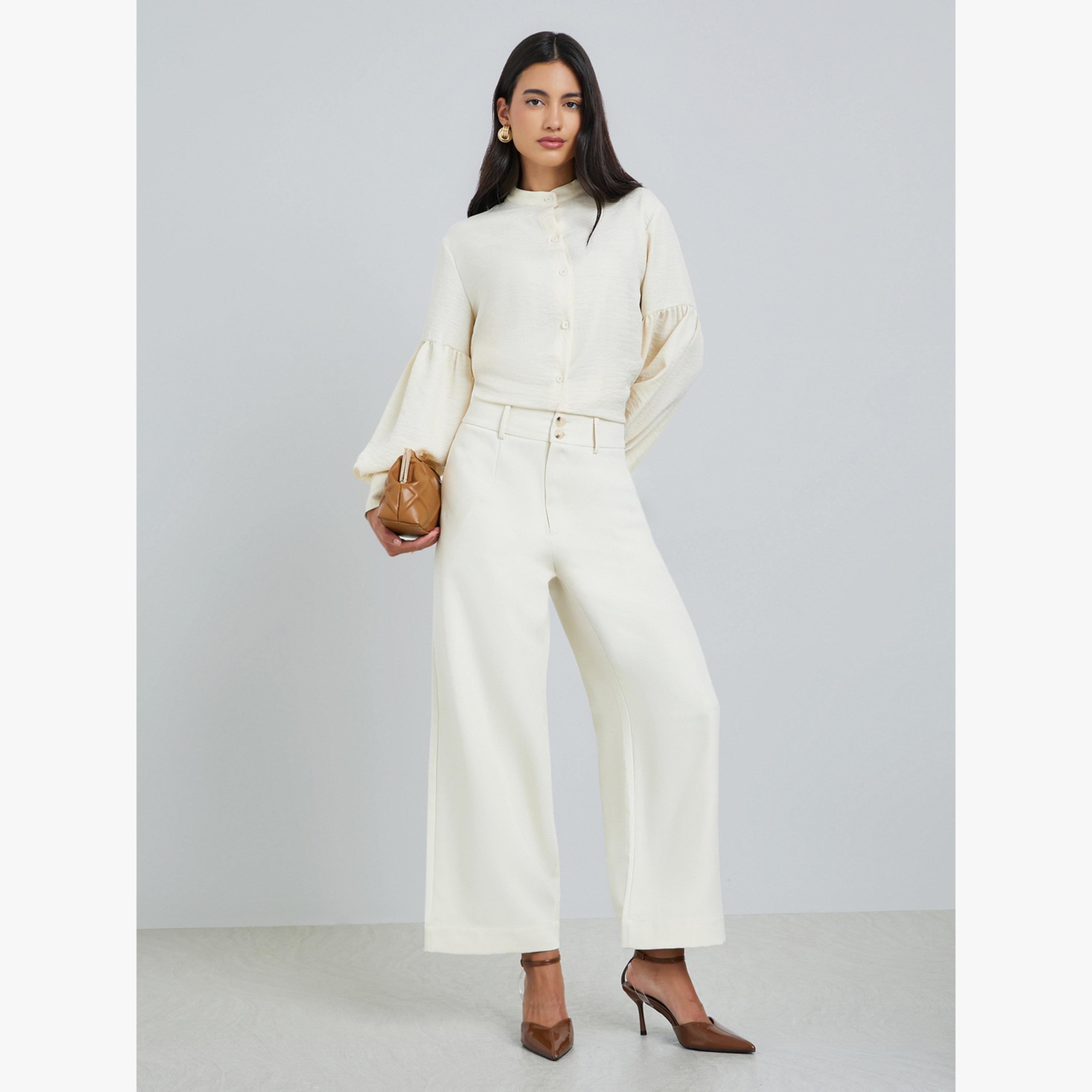 بلوزة سادة بأكمام فانوس-women-clothing-shirtsandblouses-blouses-image-2
