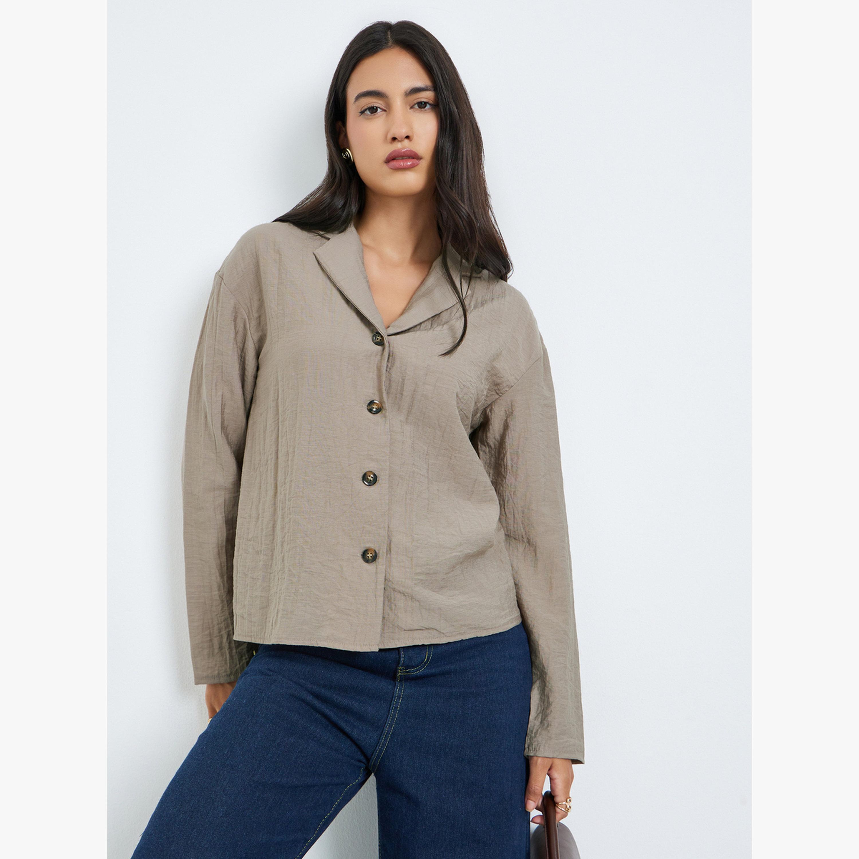 بلوزة سادة بأكمام طويلة-women-clothing-shirtsandblouses-shirts-image-1