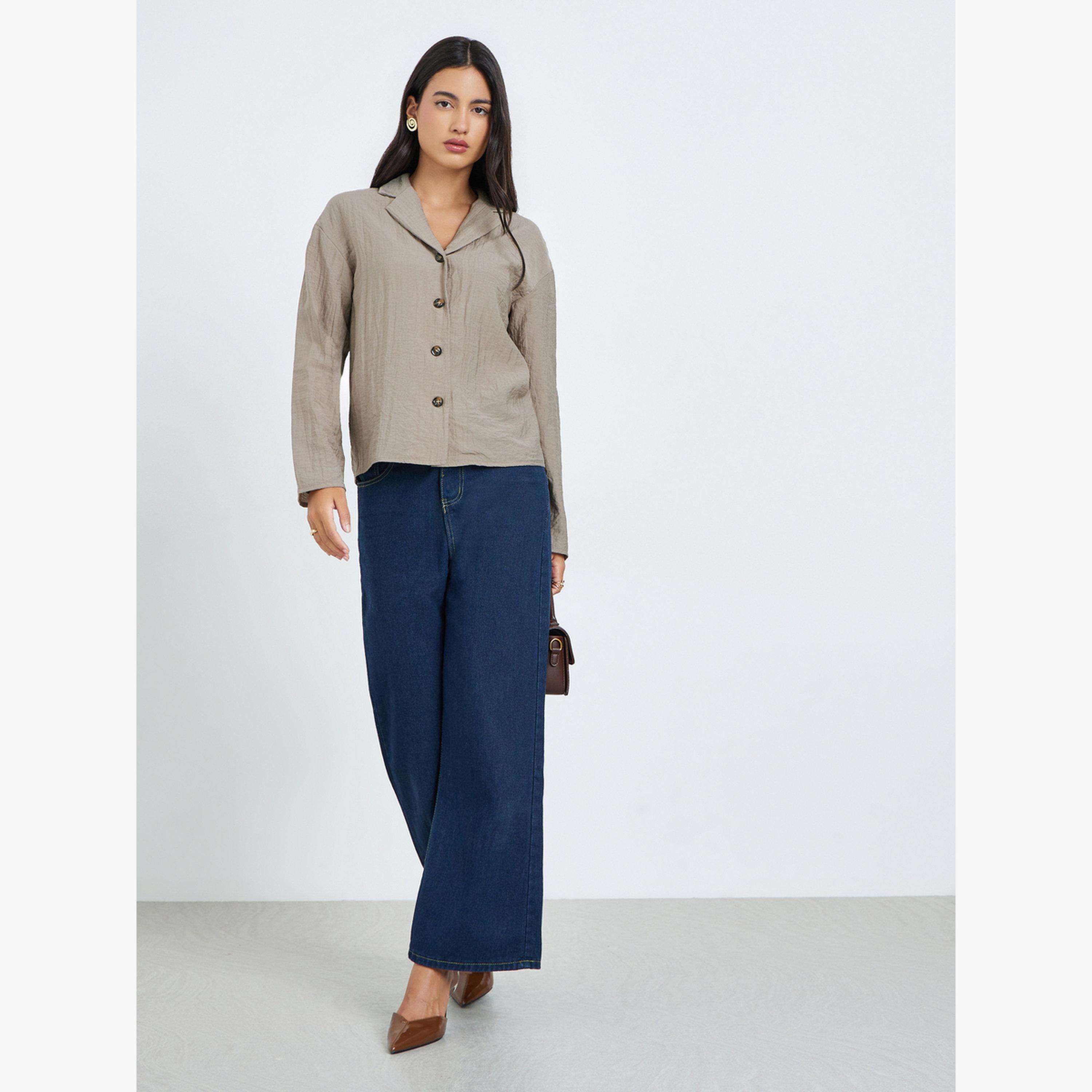 بلوزة سادة بأكمام طويلة-women-clothing-shirtsandblouses-shirts-image-2