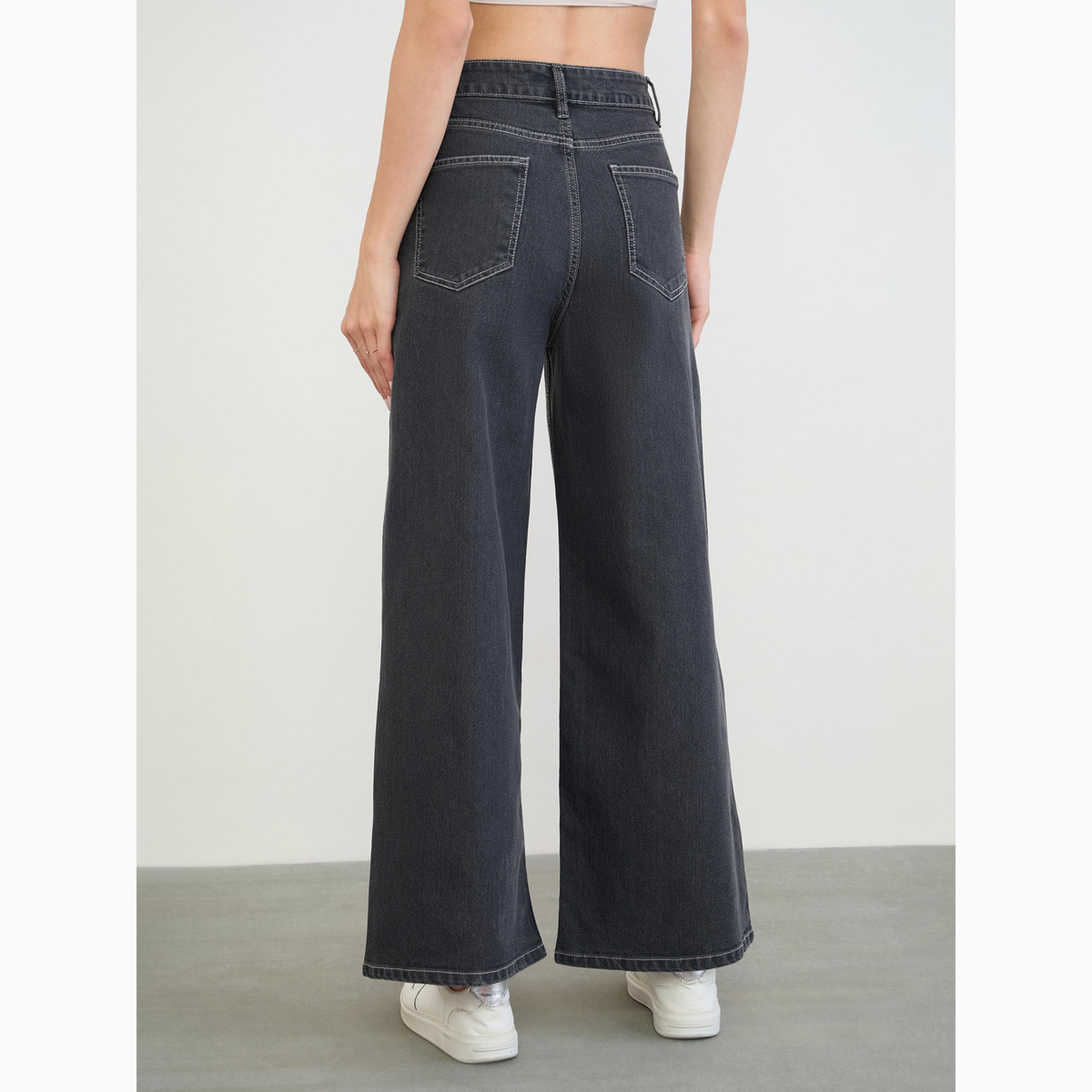 بنطال جينز أساسي بأرجل واسعة للنساء-women-clothing-bottoms-jeans-image-4