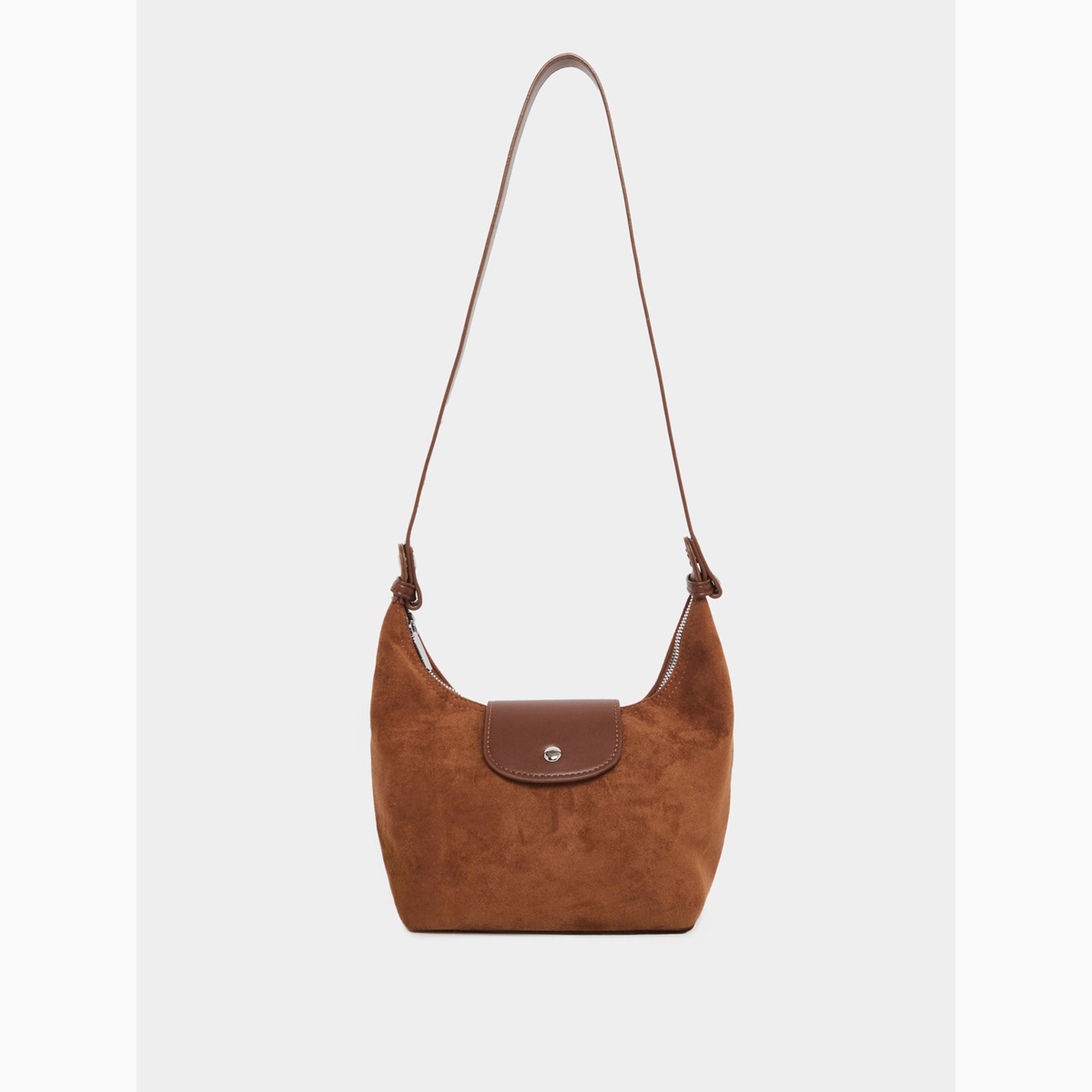 Styli Brown Suede Hobo Bag-women-bagsandwallets-handbags-image-2