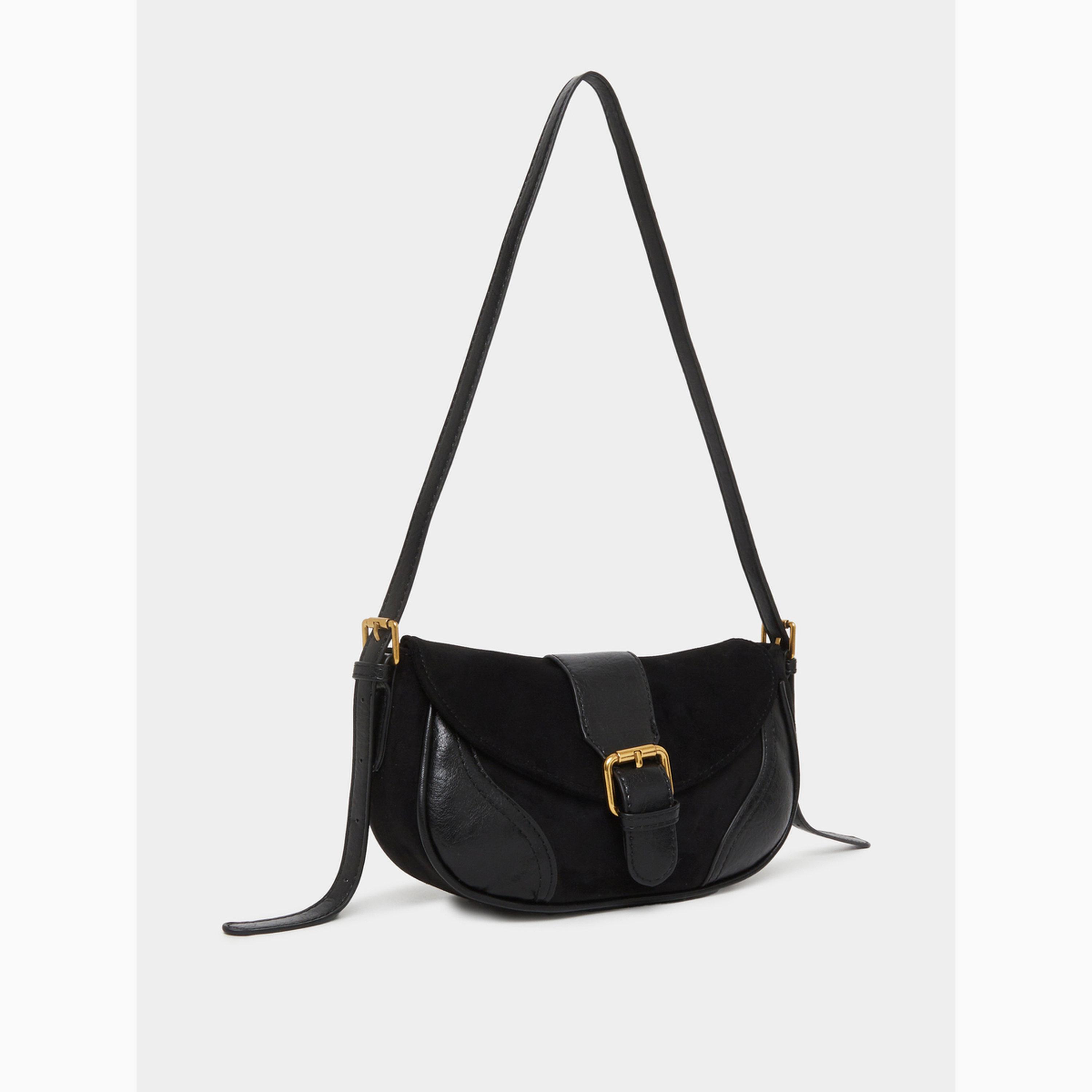 Styli Black Buckled Baguette Bag-women-bagsandwallets-handbags-image-1