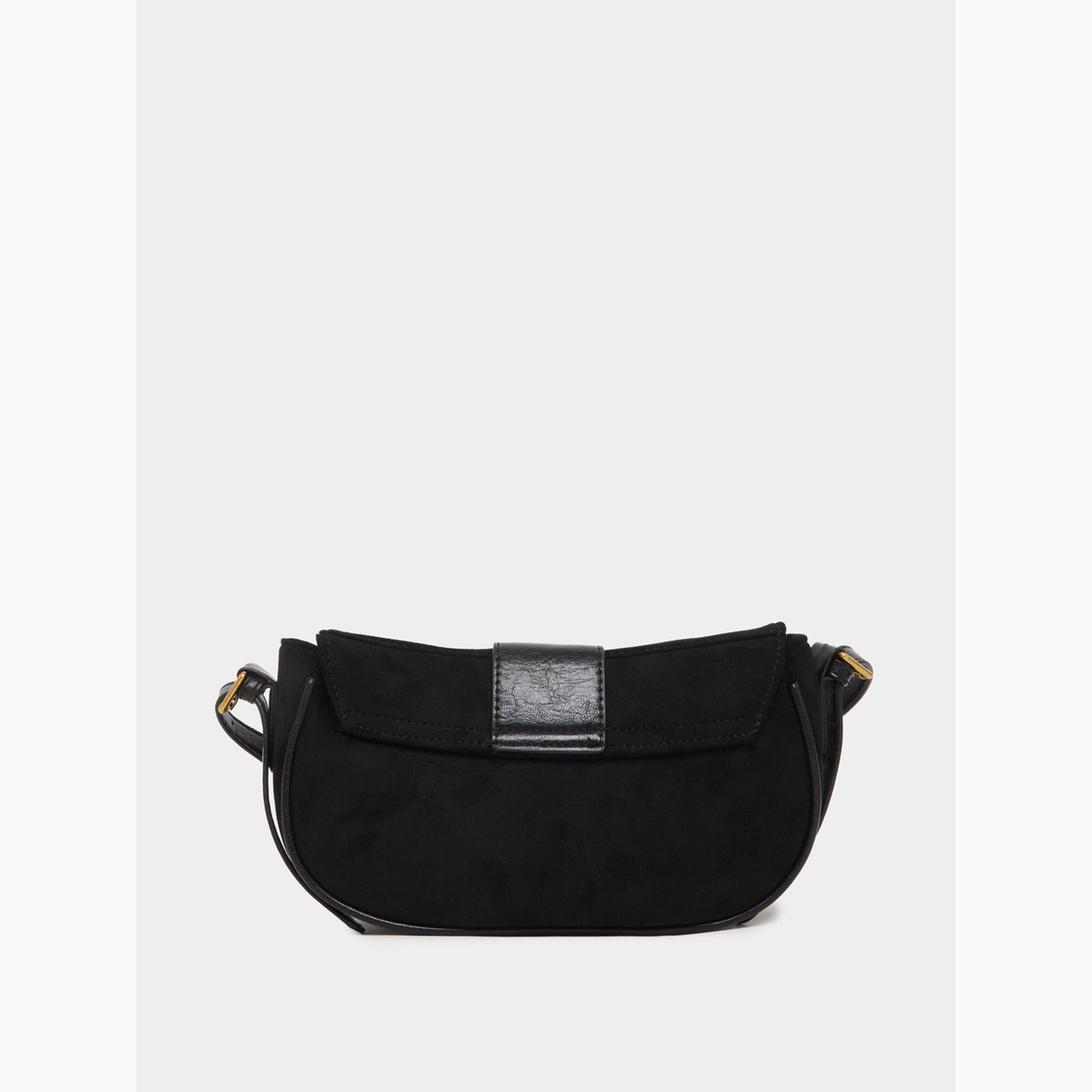 Styli Black Buckled Baguette Bag-women-bagsandwallets-handbags-image-2
