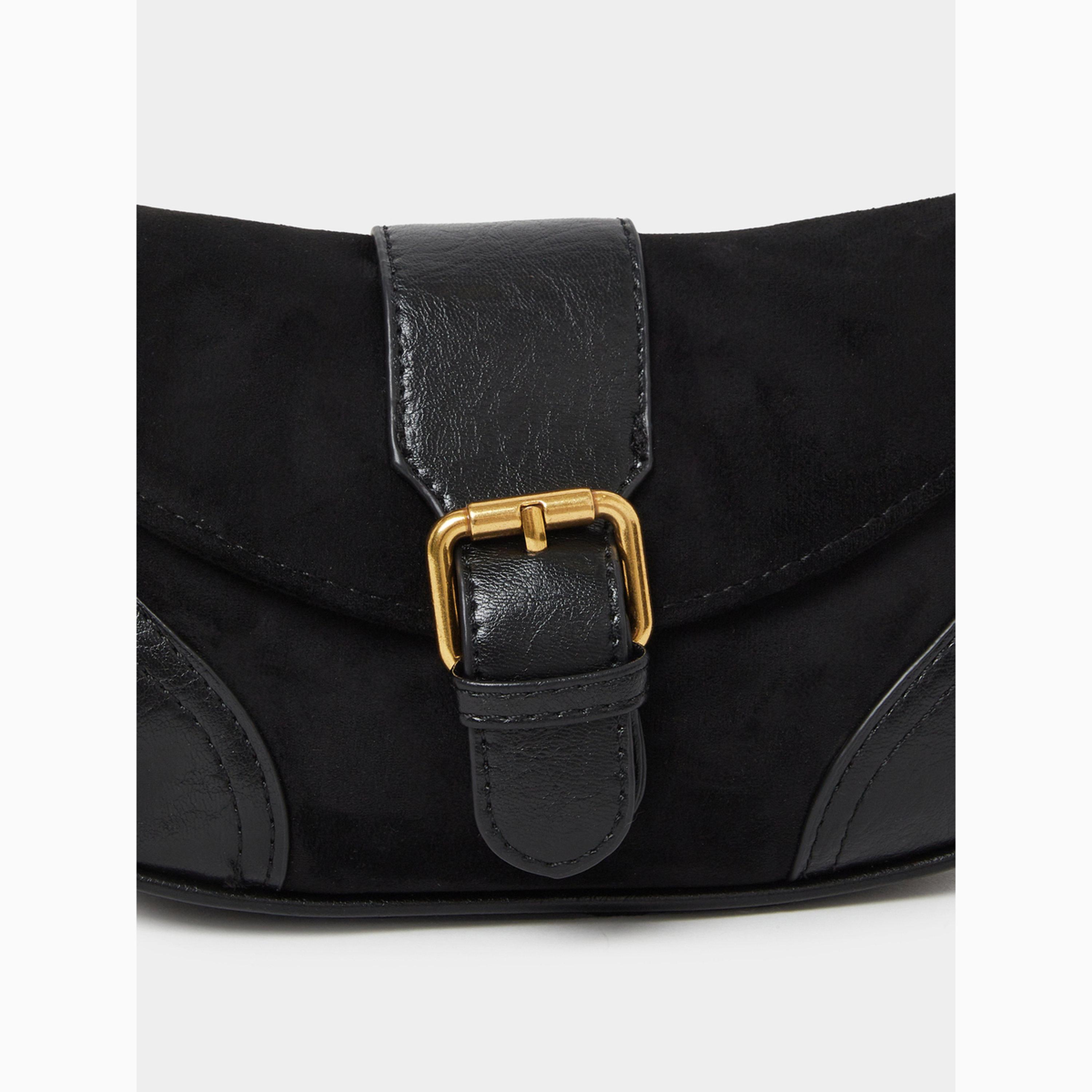 Styli Black Buckled Baguette Bag-women-bagsandwallets-handbags-image-3
