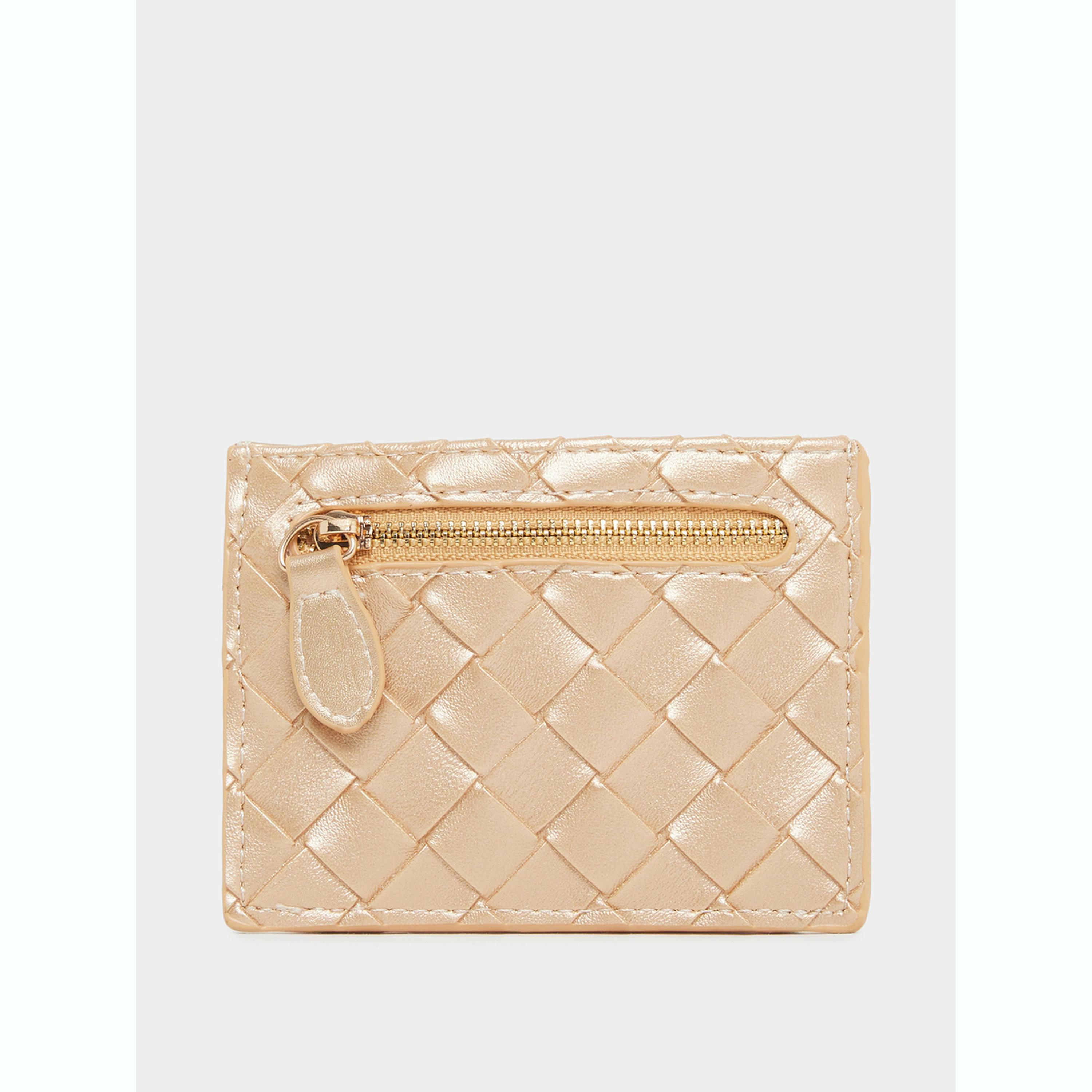 Styli Gold Textured Bi-Fold Card Holder-women-bagsandwallets-wallets-image-2