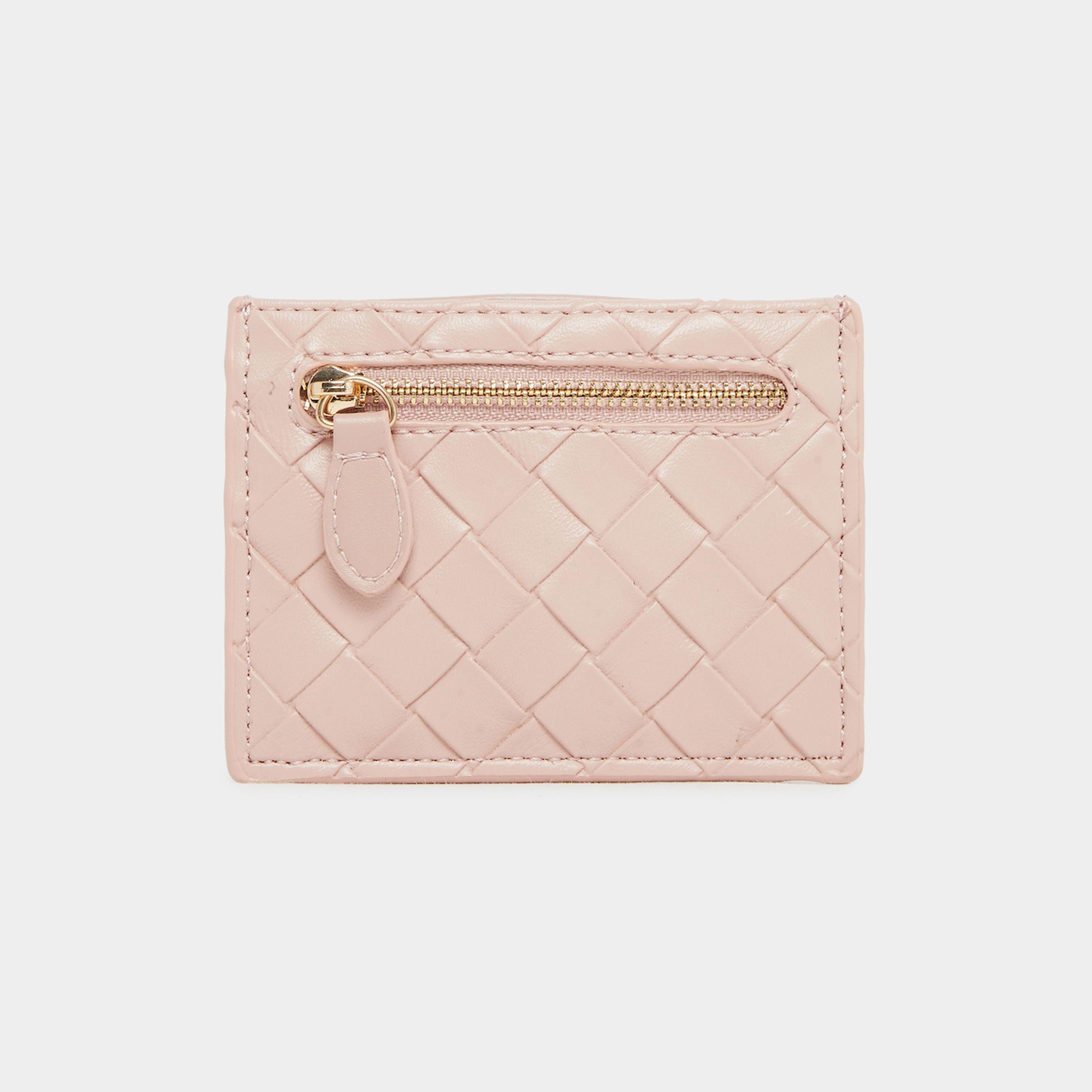 Styli Pink Textured Bi-Fold Card Holder-women-bagsandwallets-wallets-image-2