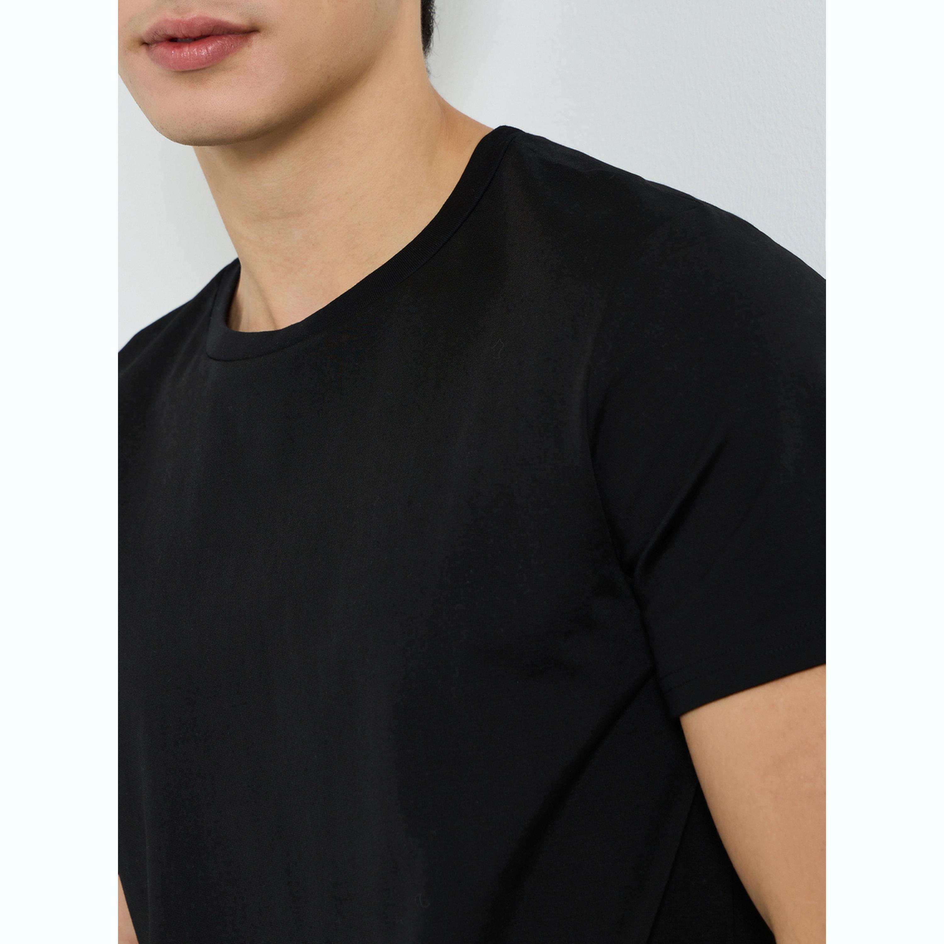 Styli Men Black Cotton Crew Neck T-Shirt-men-clothing-tshirtsandpolos-tshirts-image-4