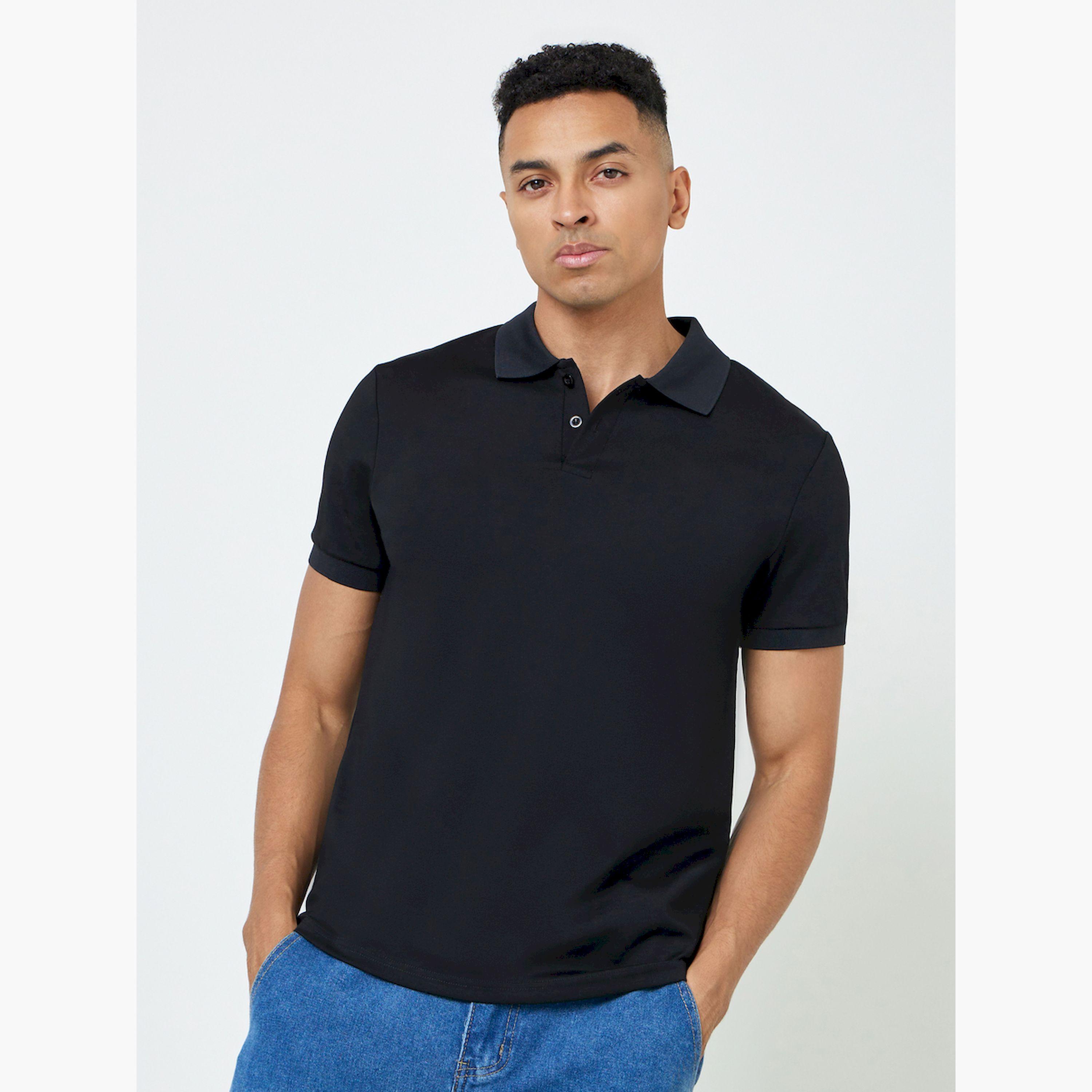 قميص بولو قطن مطاط بقصة عادية للرجال-men-clothing-tshirtsandpolos-polos-image-1