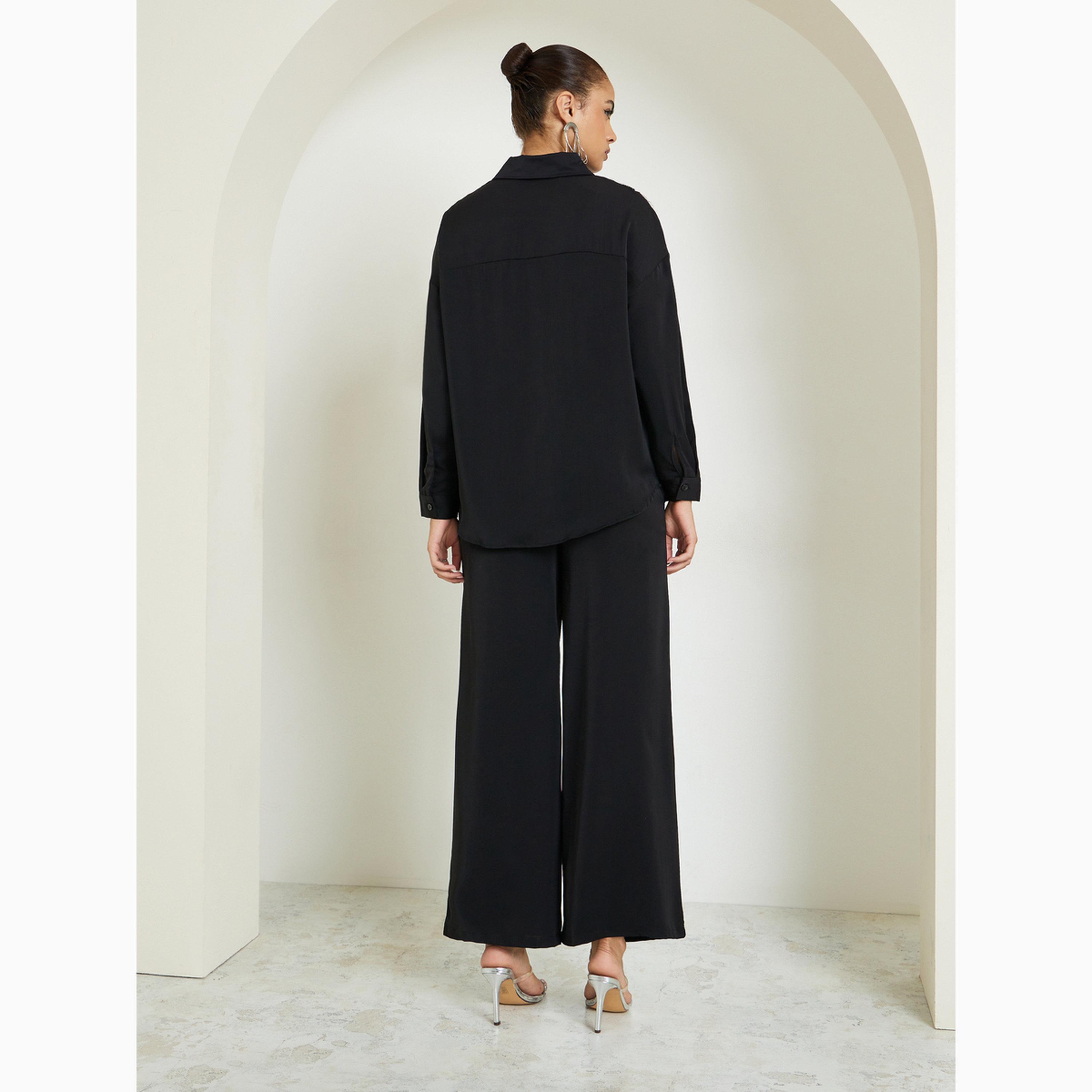 طقم منسق من بنطال وقميص مزين بالترتر-women-clothing-coordsets-image-3