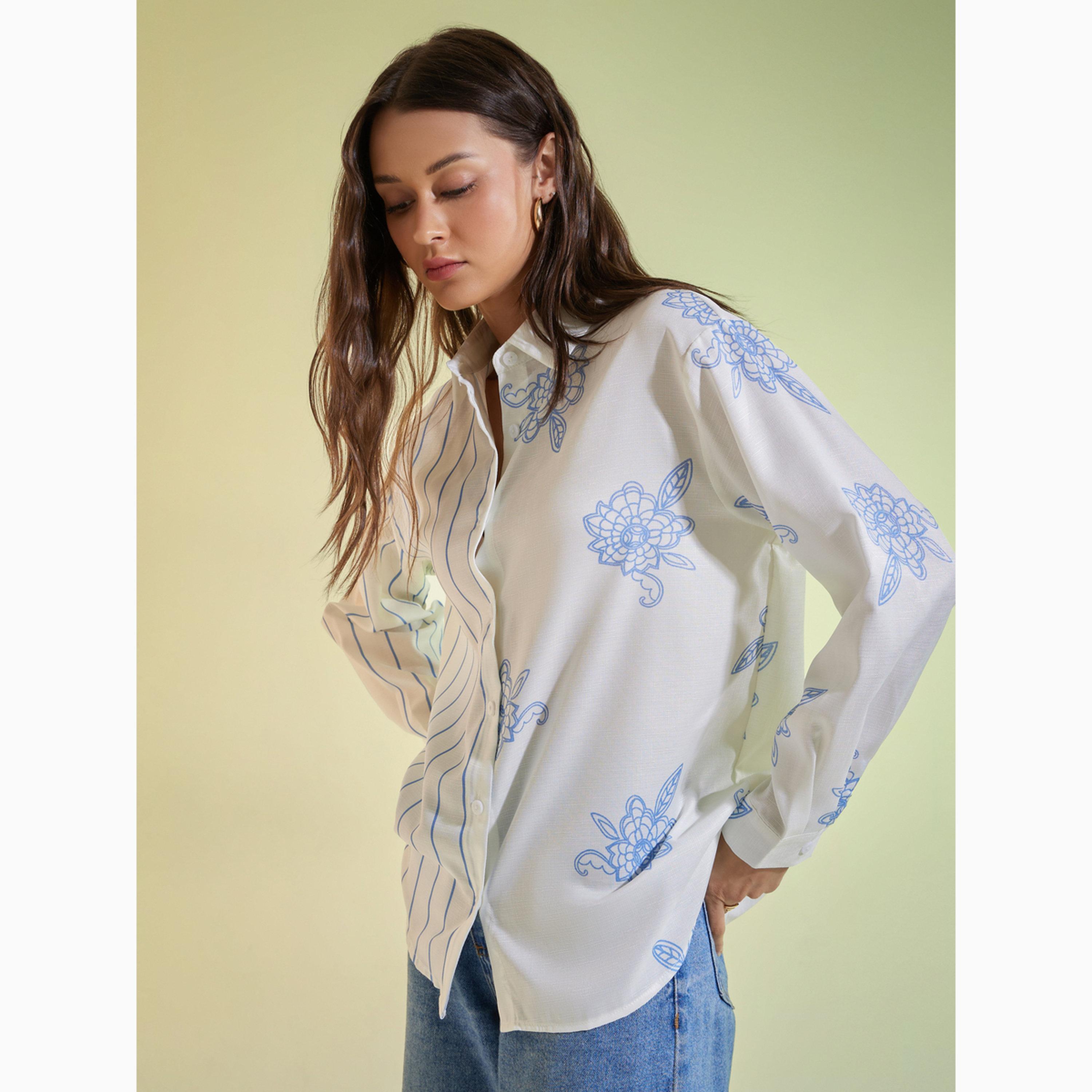 Styli Floral Print Oversized Shirt-women-clothing-shirtsandblouses-shirts-image-3