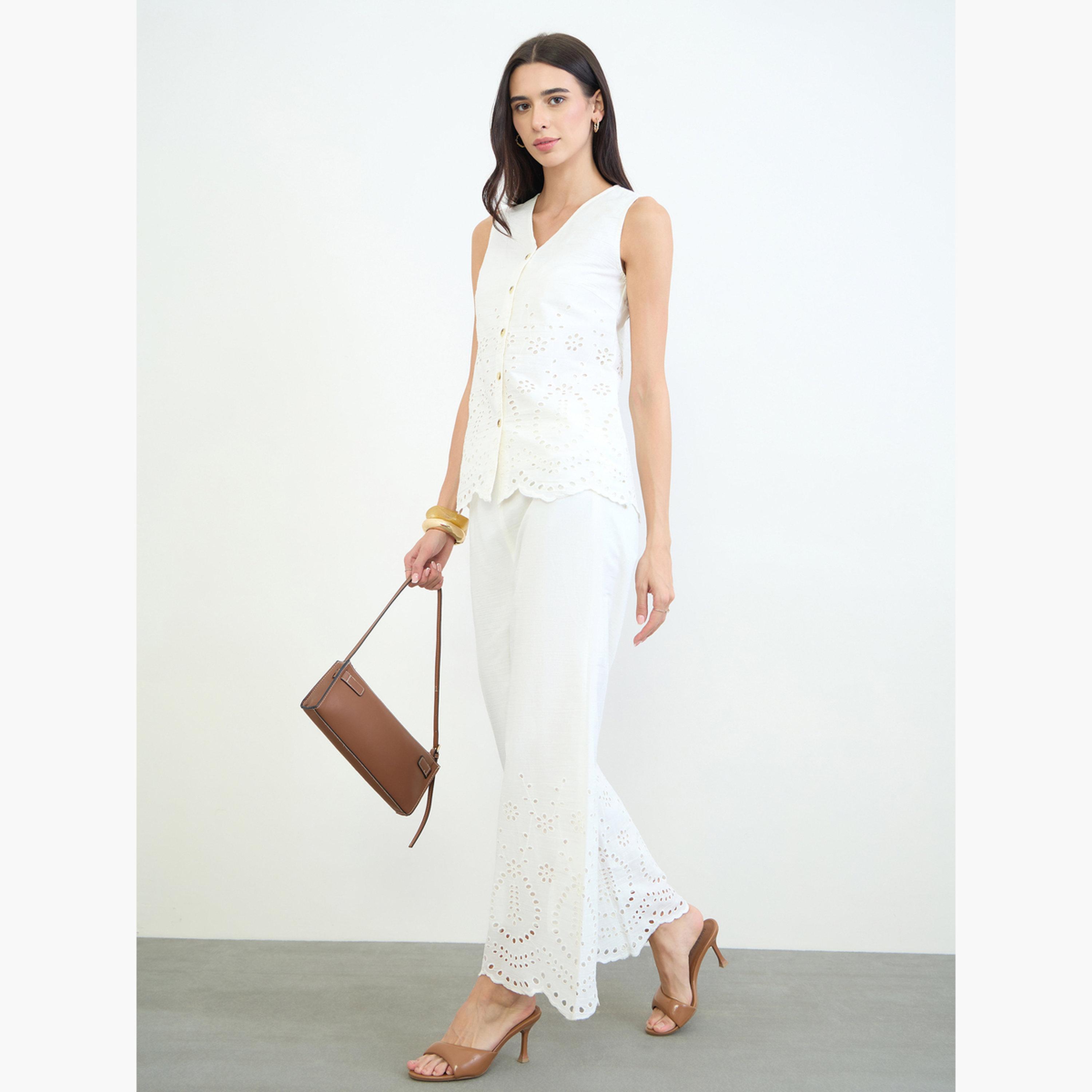 Styli Off White Schiffli Cotton Top-women-clothing-shirtsandblouses-blouses-image-2