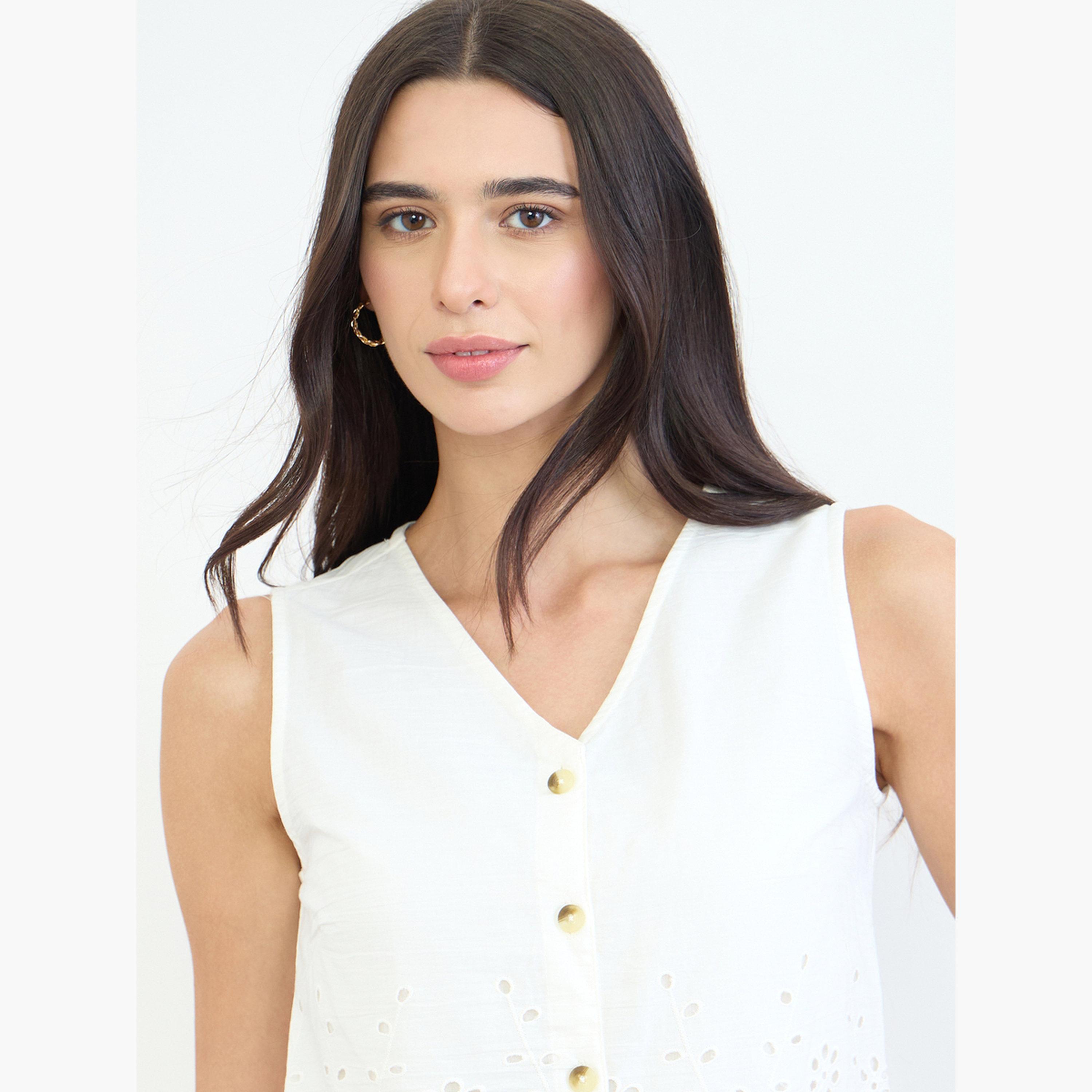 Styli Off White Schiffli Cotton Top-women-clothing-shirtsandblouses-blouses-image-5