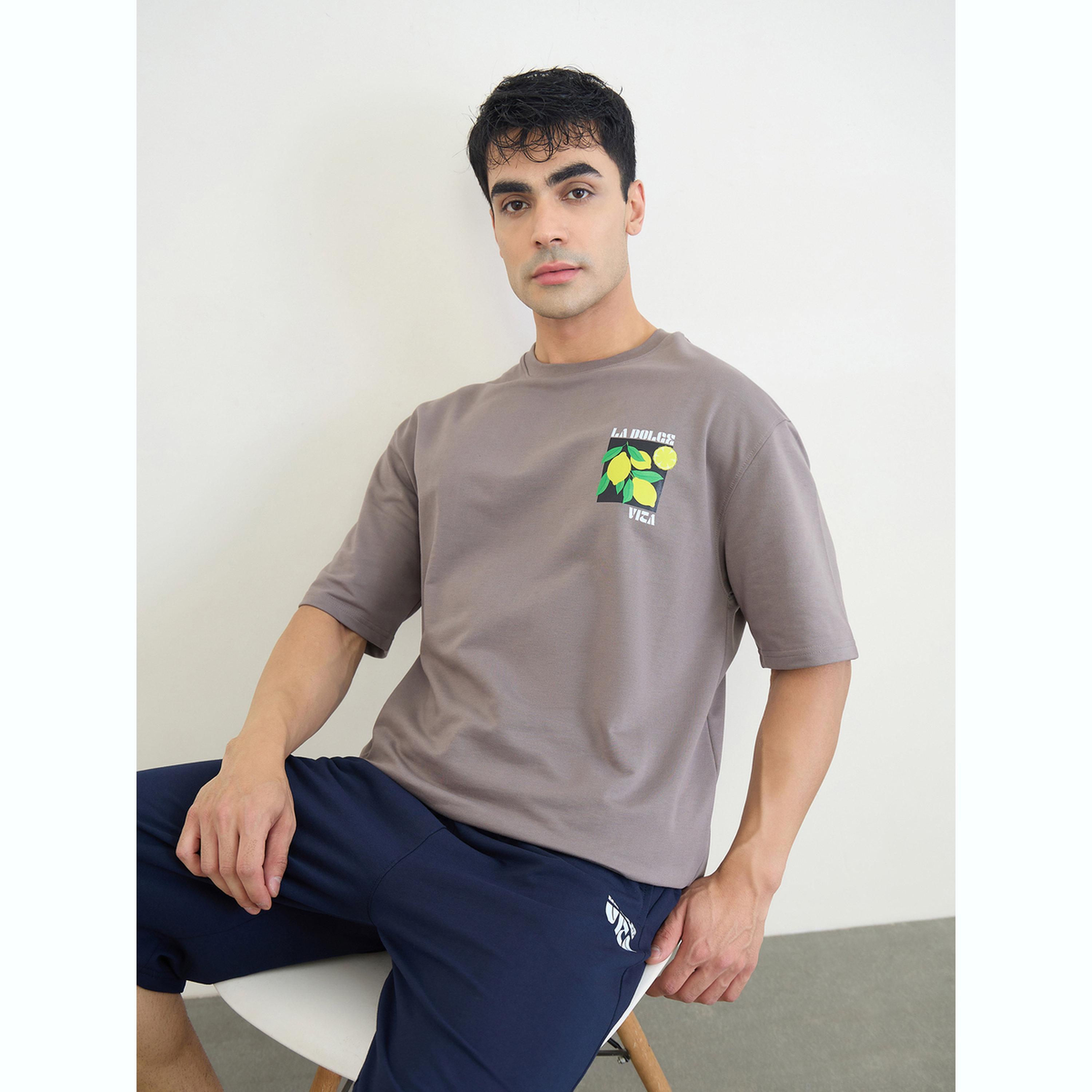 Styli Men Oversized Cotton Blend T-Shirt and Shorts Set-men-clothing-coordsets-image-3