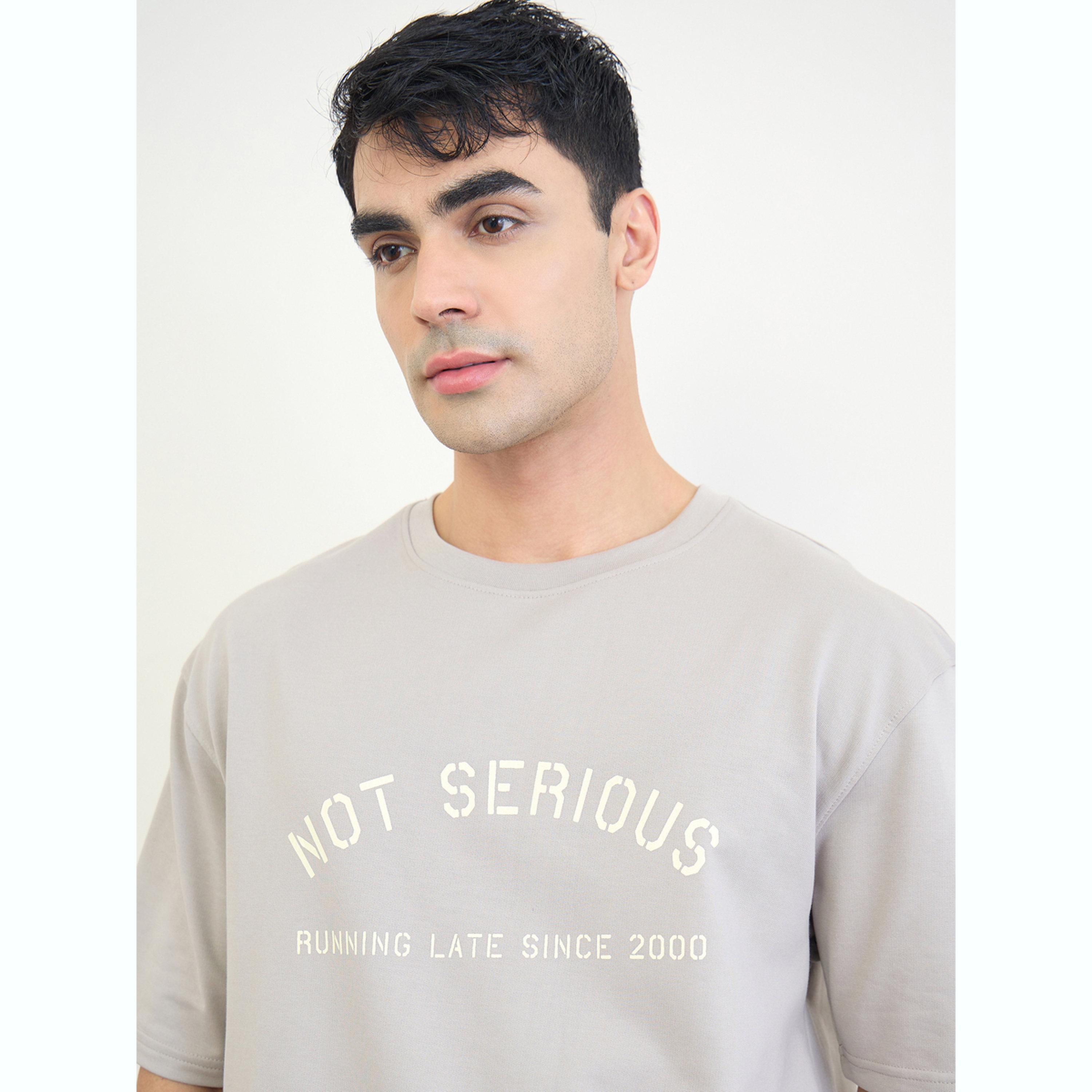 Styli Men Slogan Print Oversized T-Shirt and Shorts Set-men-clothing-coordsets-image-6