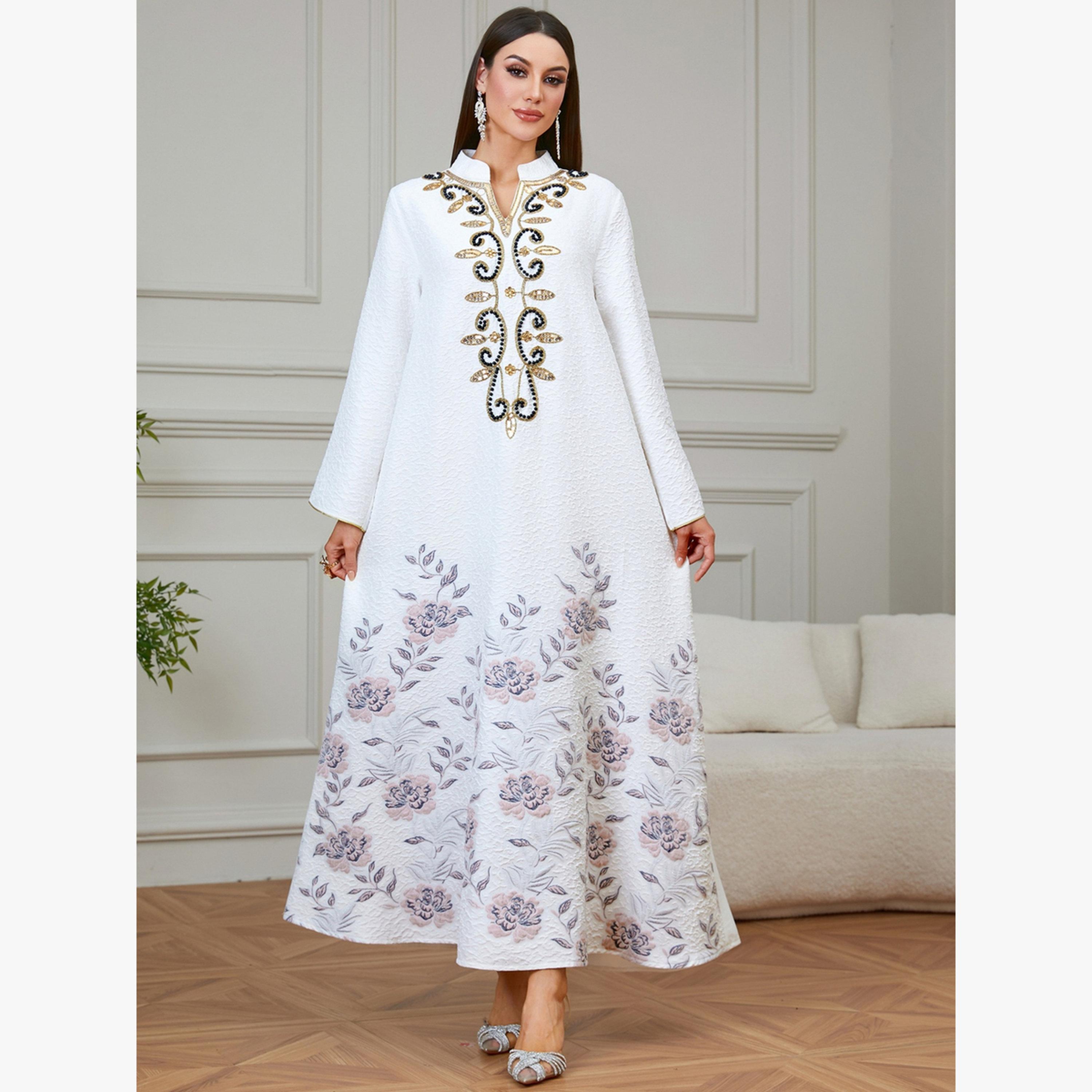Take Two Women Textured Embellished Yoke Jalabiya-women-arabicclothing-jalabiyas-image-3